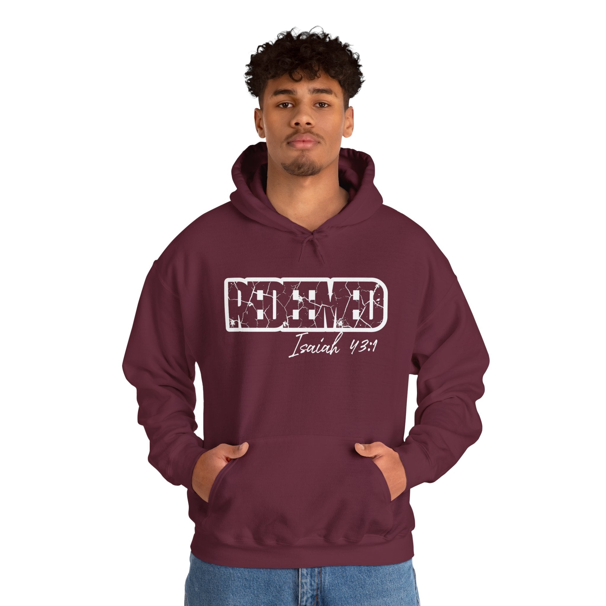 Redeemed Hoodie - Isaiah 43:1 Christian Faith Pullover