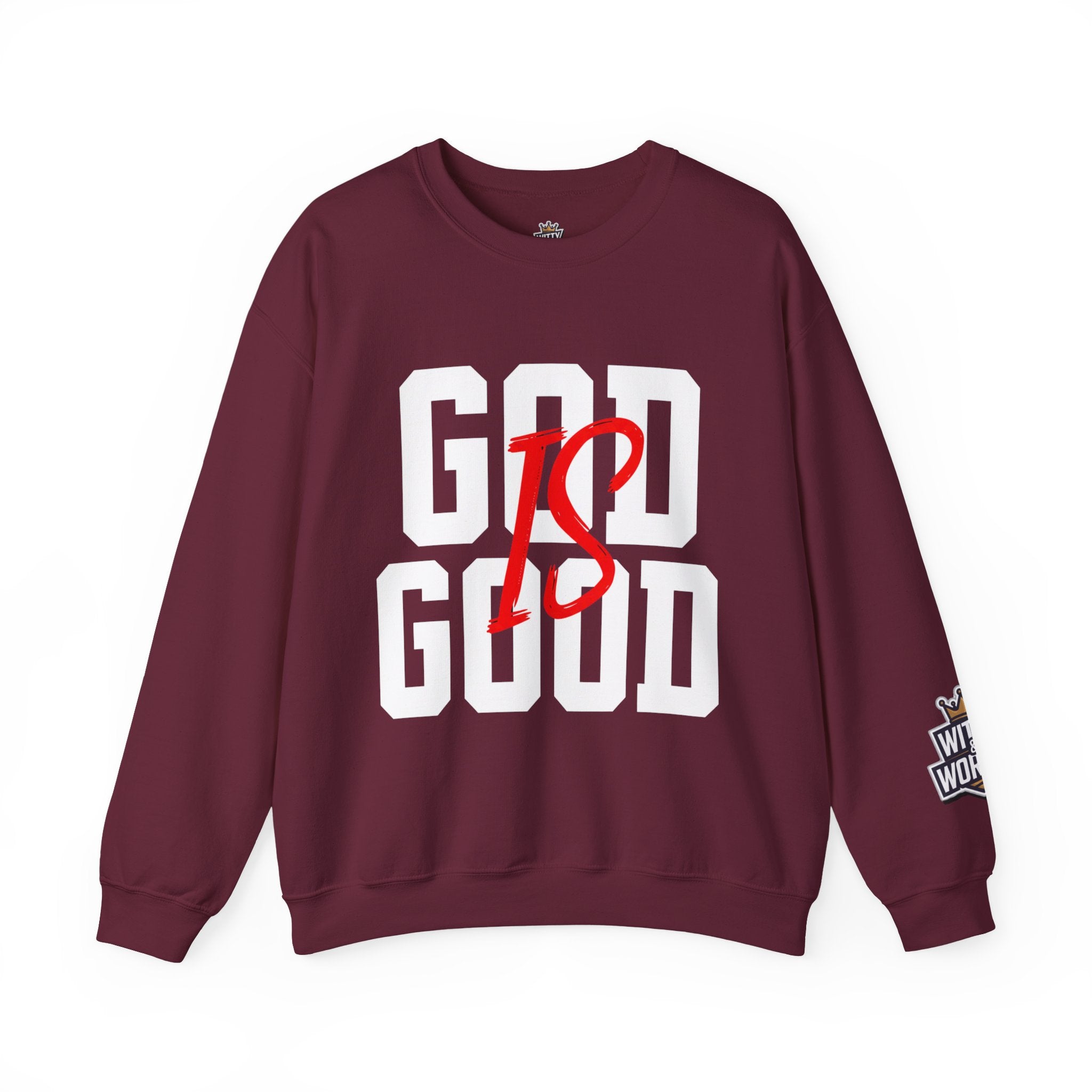 God Is Good Crewneck Sweatshirt — Faith-Based Christian Graphic Pullover
