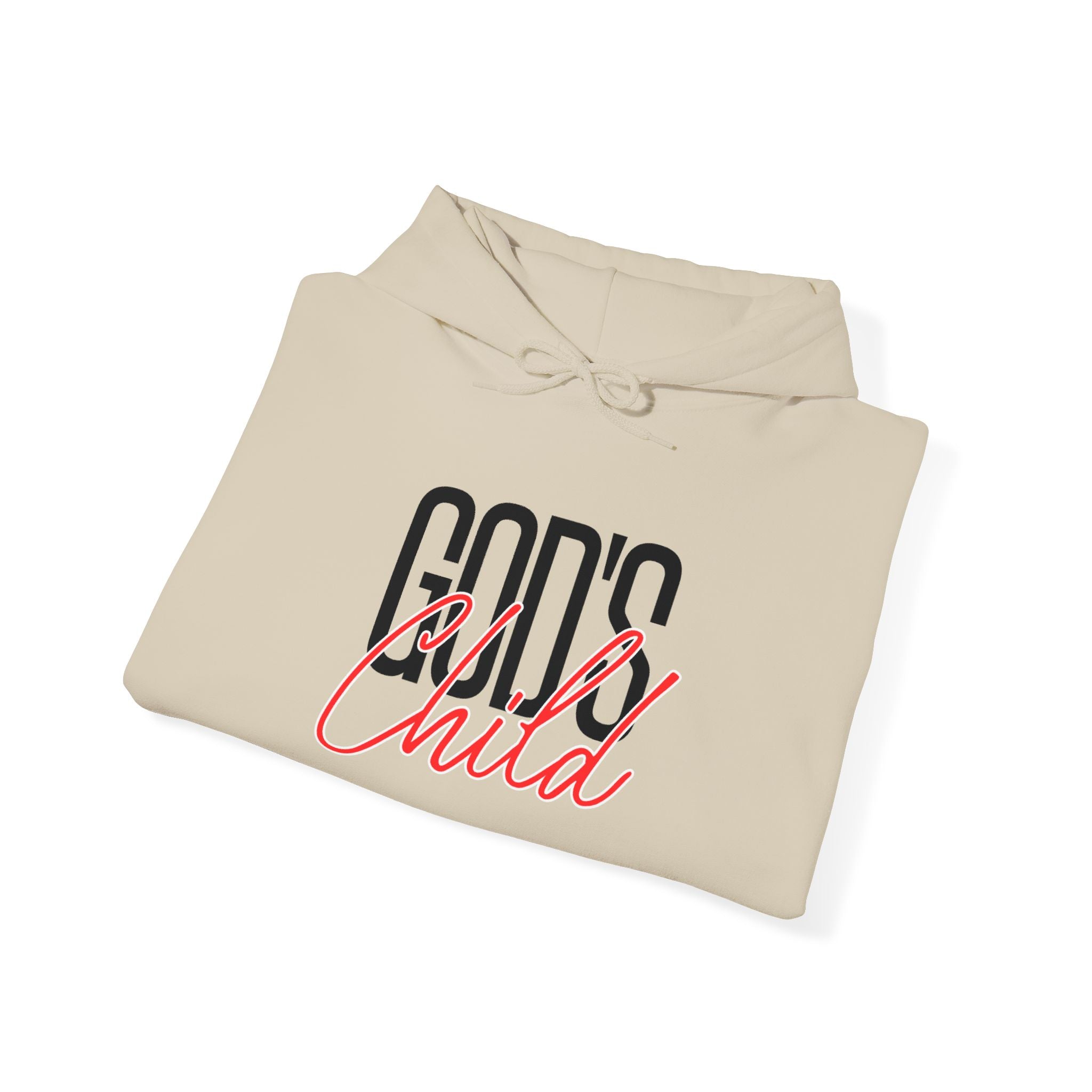 Child Script Hoodie — Cozy White Pullover with 'Child' Script Design