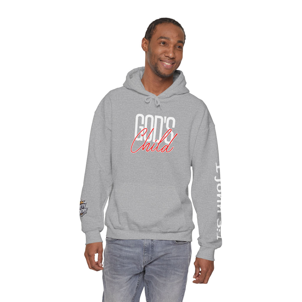 Child Script Hoodie — Cozy White Pullover with 'Child' Script Design