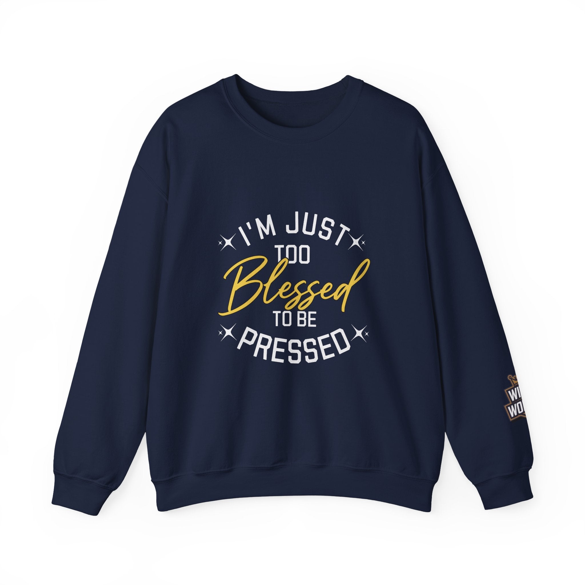 Blessed Crewneck Sweatshirt — Gold Script Cozy Pullover