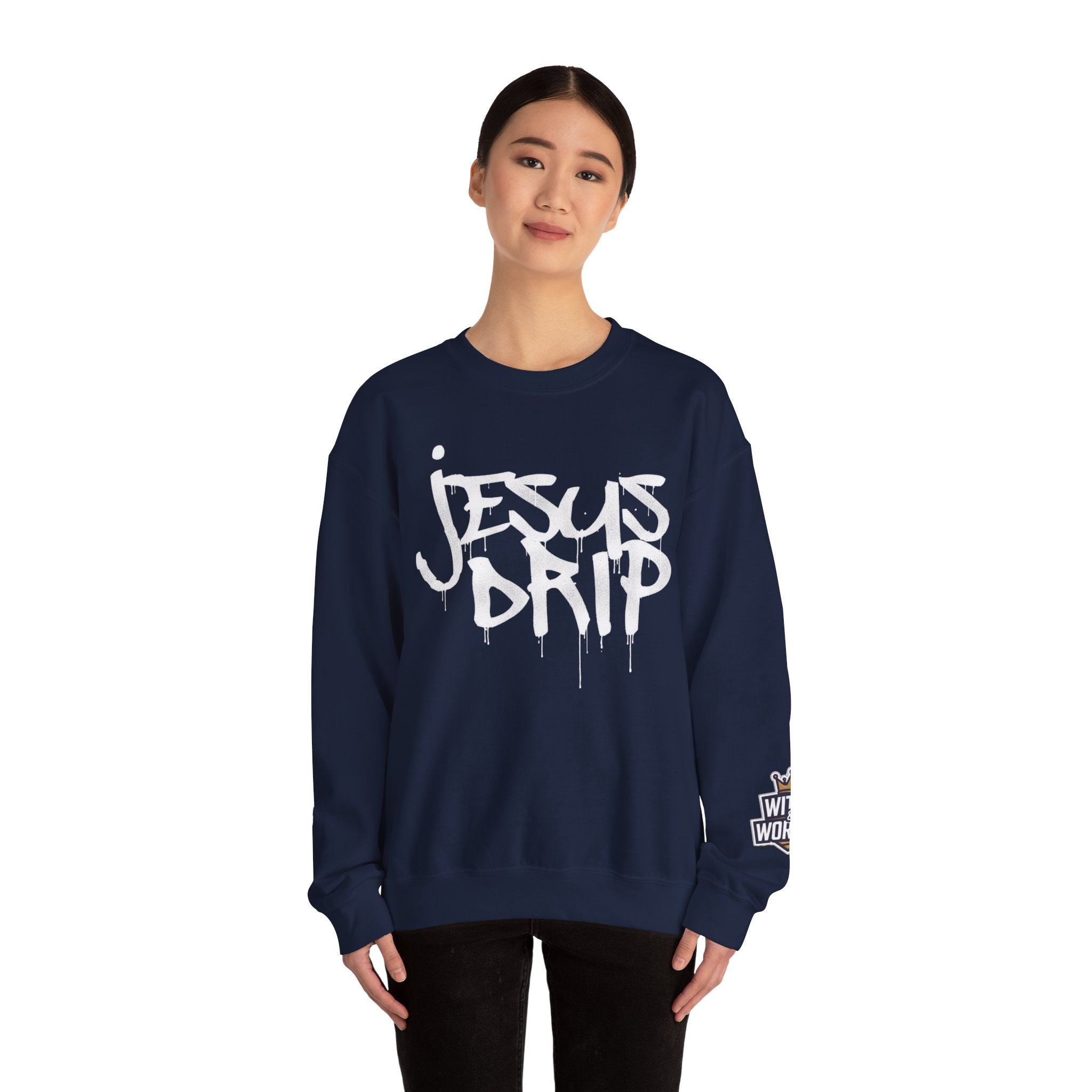 Jesus Drip Crewneck Sweatshirt — Streetwear Christian Graphic Pullover