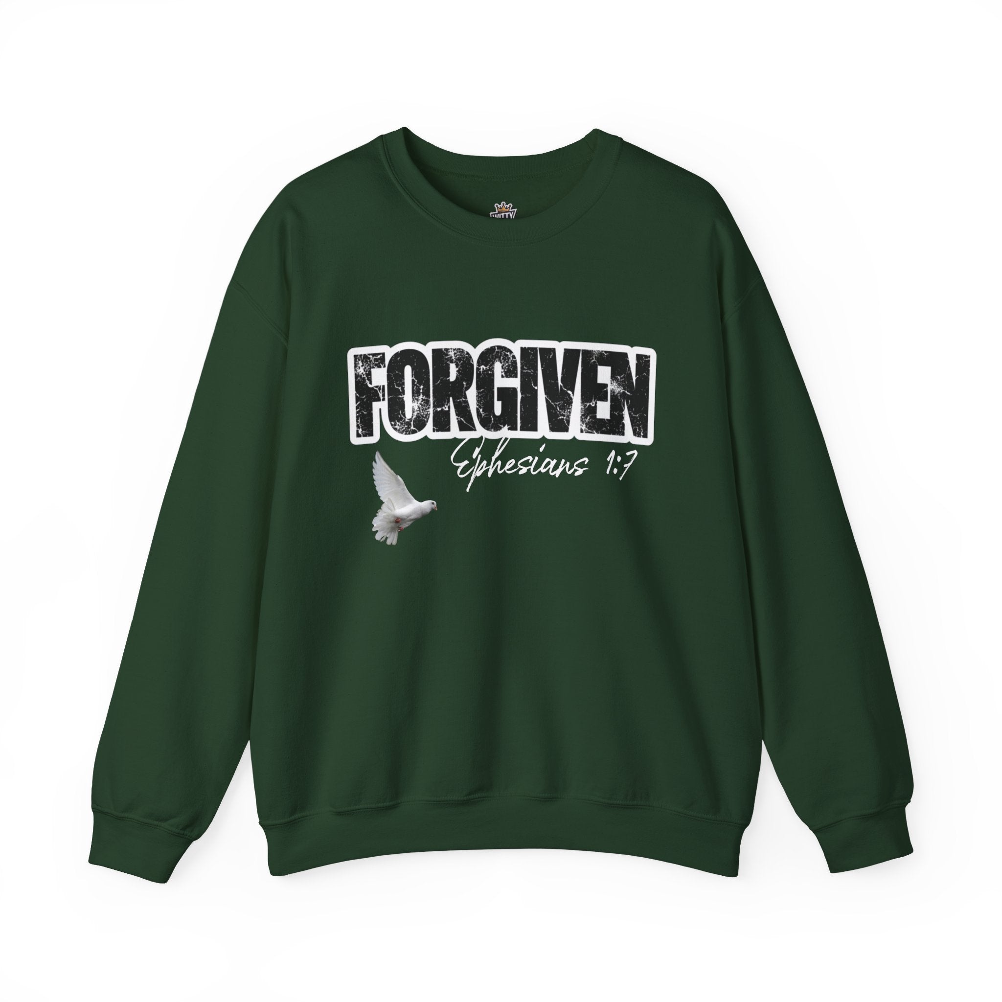 Forgiven Crewneck Sweatshirt – Ephesians 1:7 Christian Dove Pullover