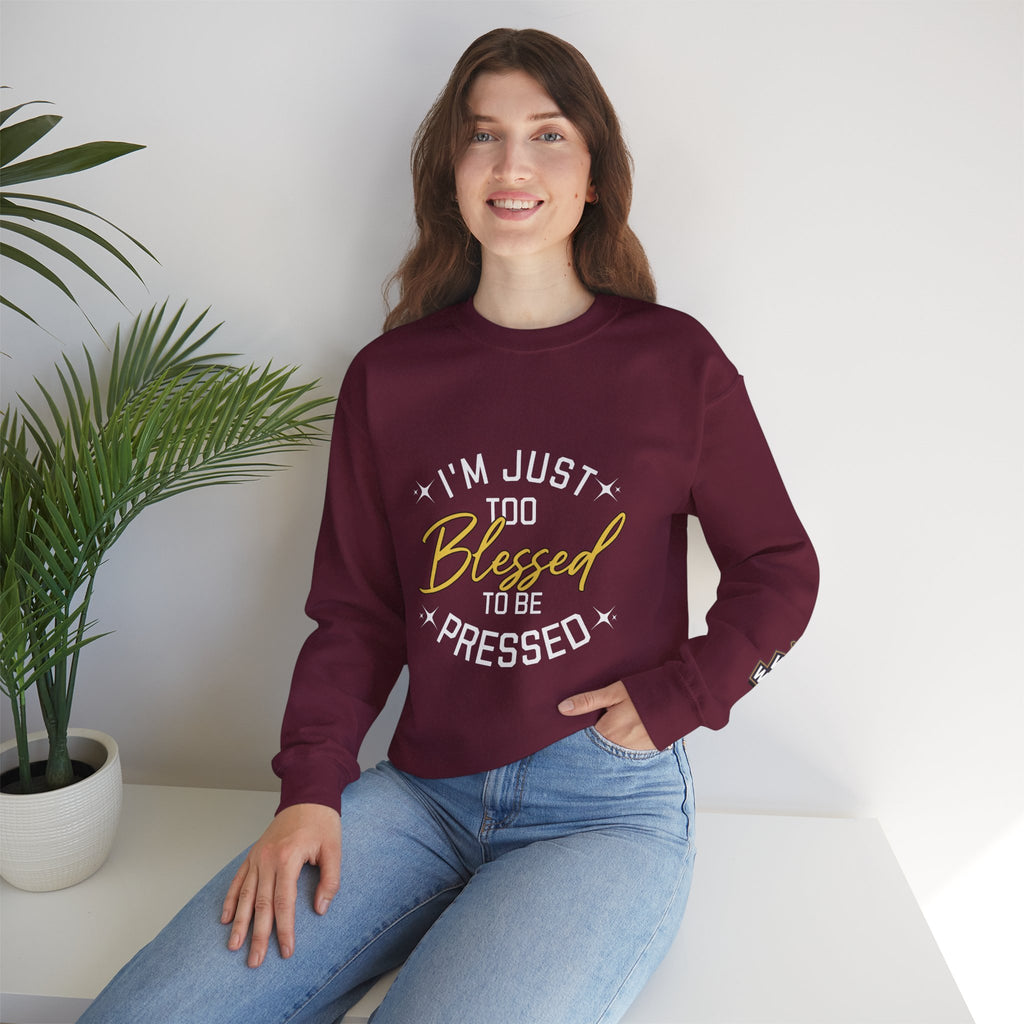 Blessed Crewneck Sweatshirt — Gold Script Cozy Pullover