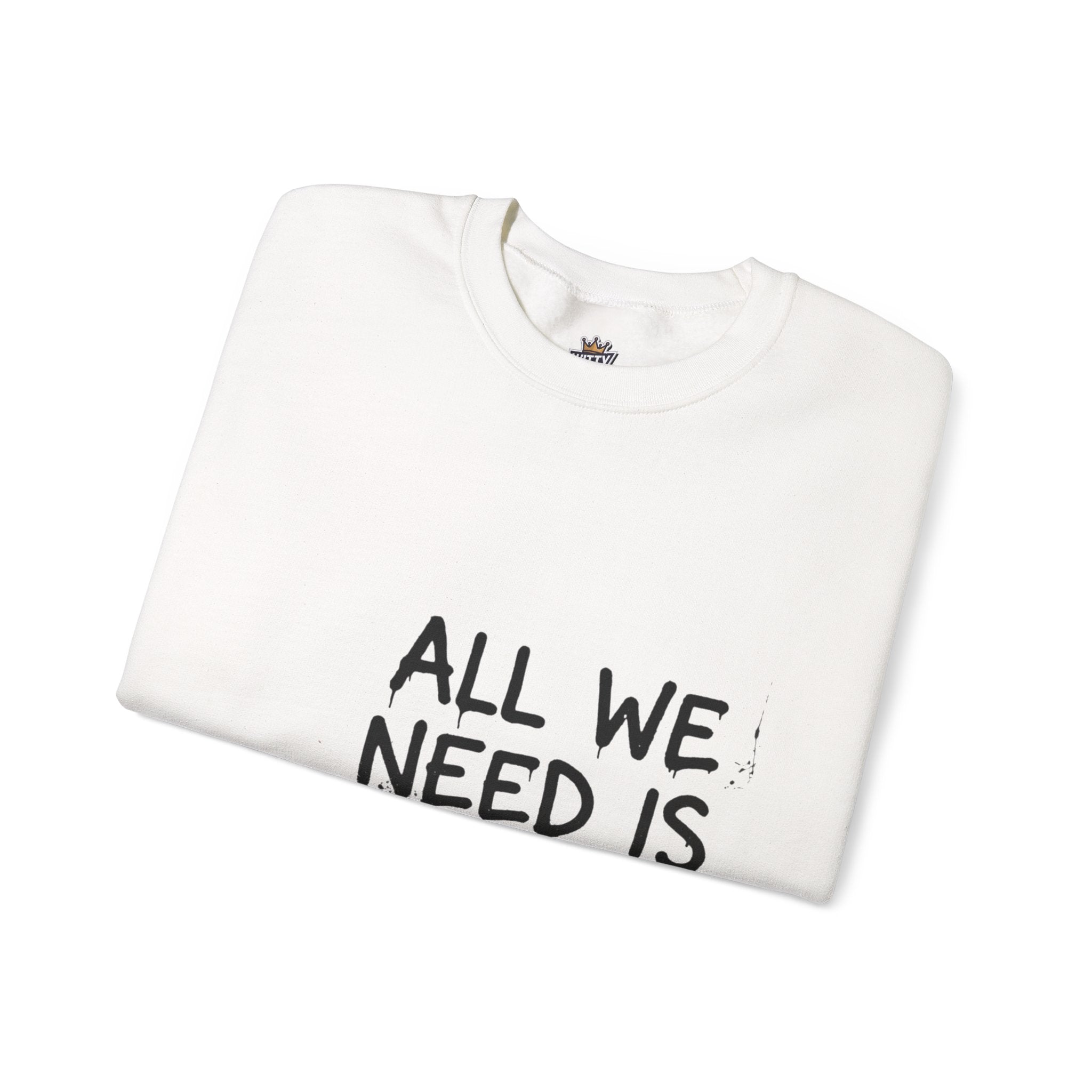 Crewneck Sweatshirt — "All We Need Is Jesus" Faith Graphic