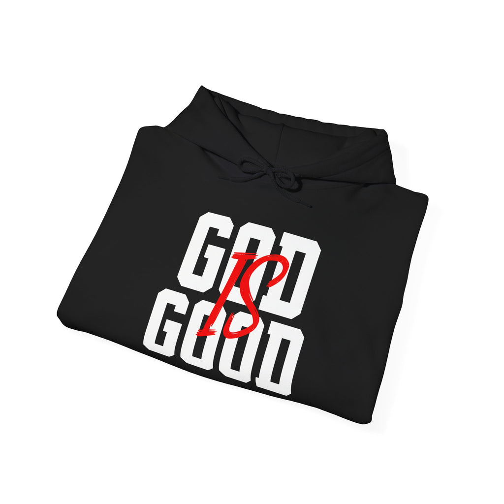 Hoodie — "God Is Good" Marble Script Pullover