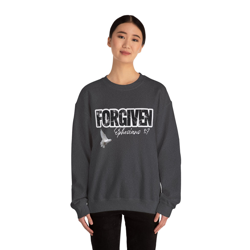 Forgiven Crewneck Sweatshirt – Ephesians 1:7 Christian Dove Pullover