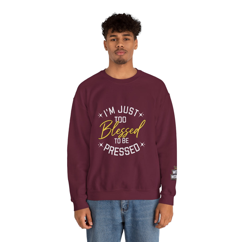 Blessed Crewneck Sweatshirt — Gold Script Cozy Pullover