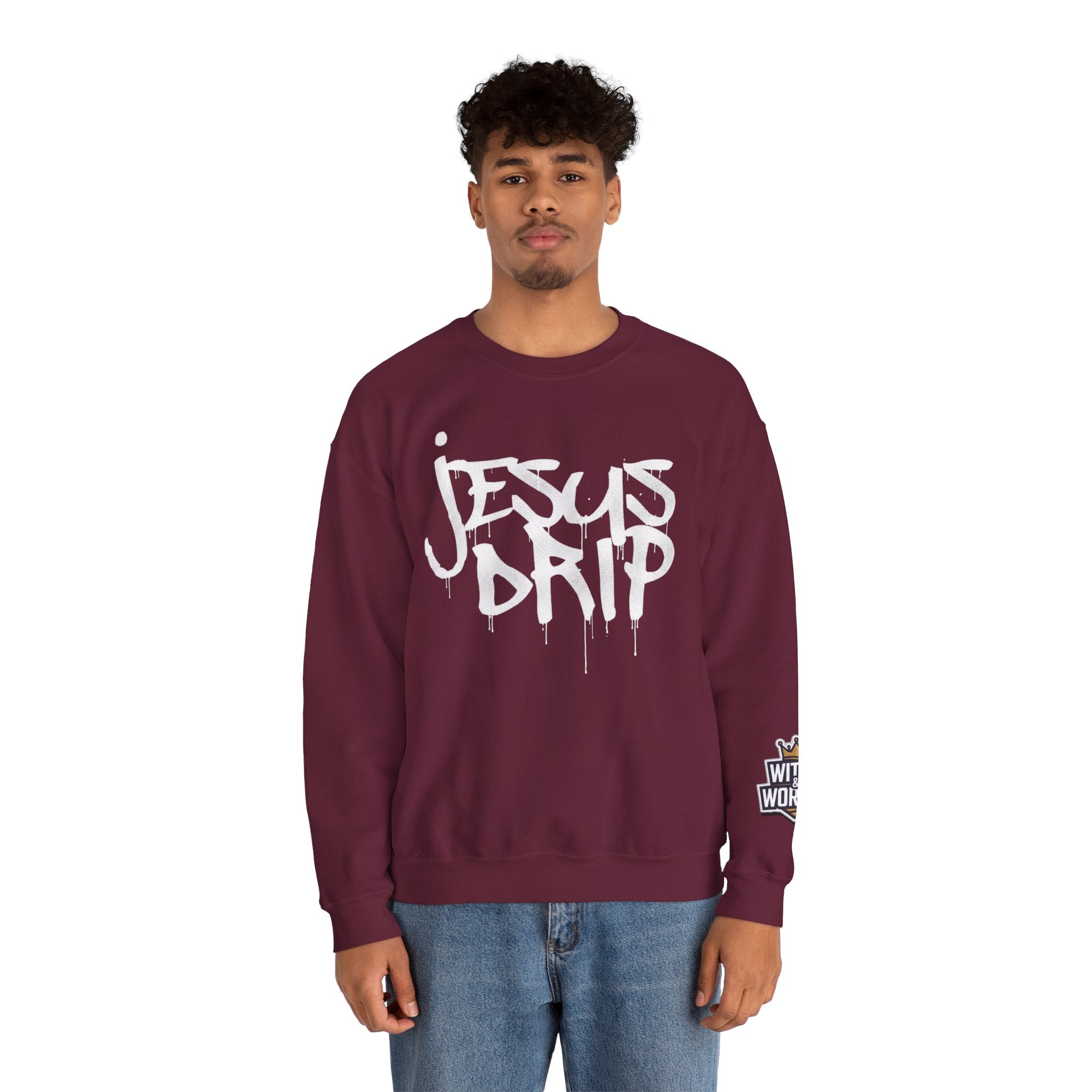 Jesus Drip Crewneck Sweatshirt — Streetwear Christian Graphic Pullover