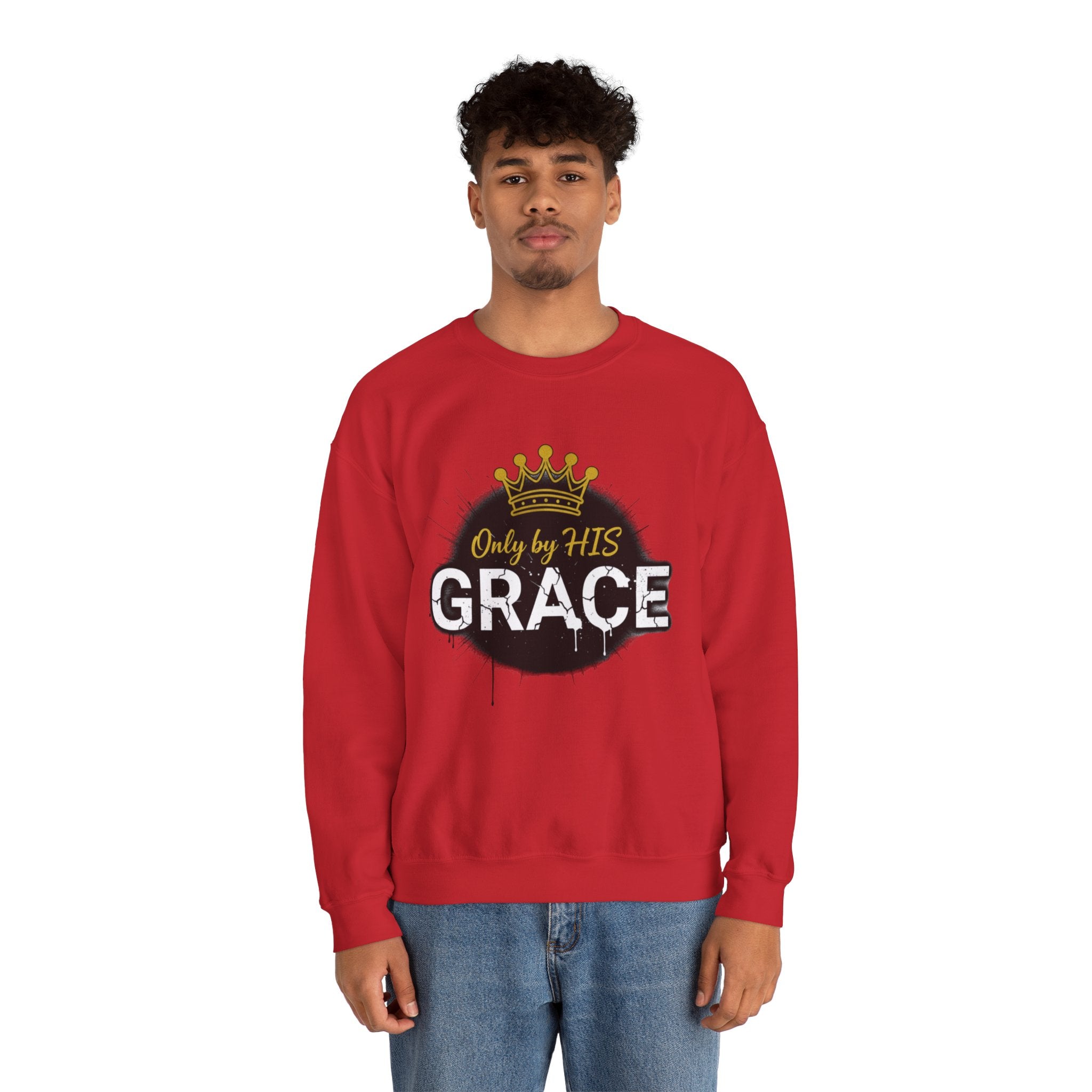Grace Crown Sweatshirt — 'Only by His Grace' Christian Crewneck
