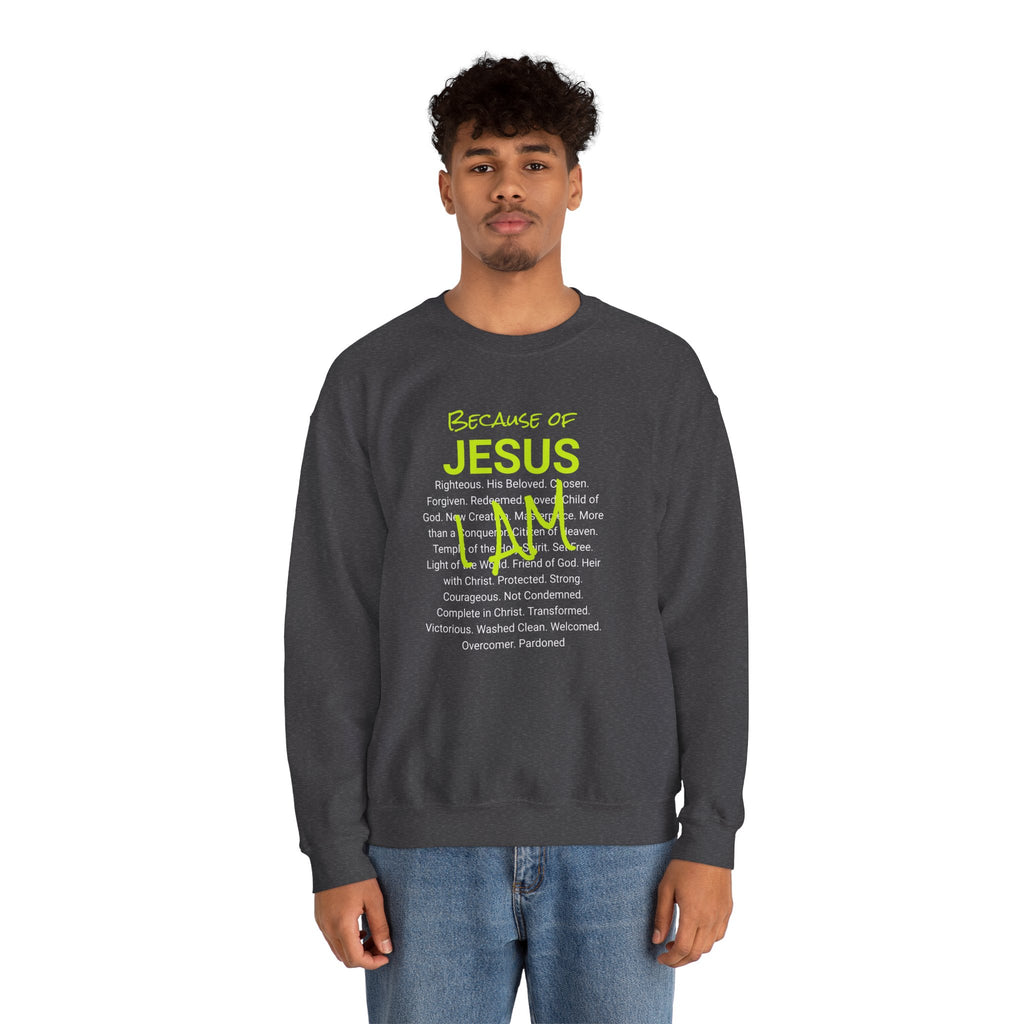 Crewneck Sweatshirt — "Saved" Faith-Based Affirmation Sweatshirt (Righteous • Redeemed • Loved)