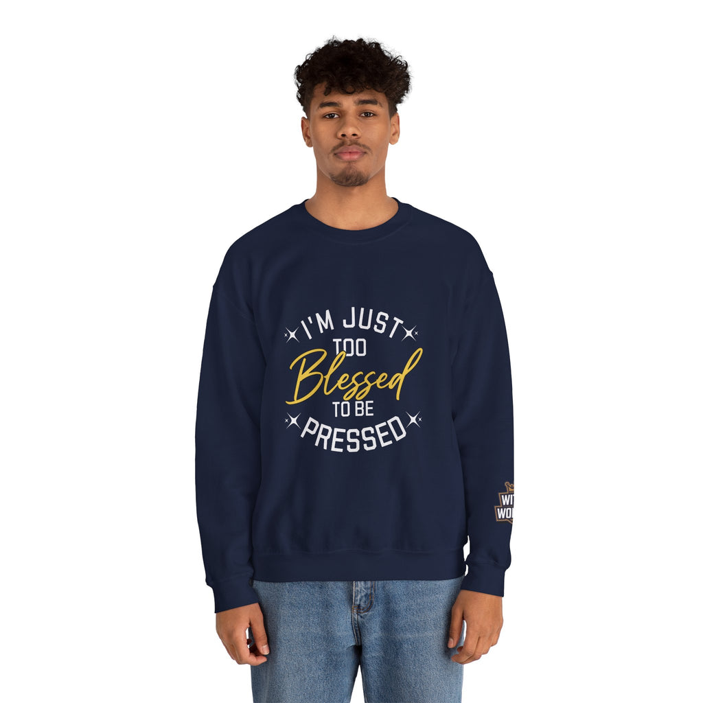Blessed Crewneck Sweatshirt — Gold Script Cozy Pullover