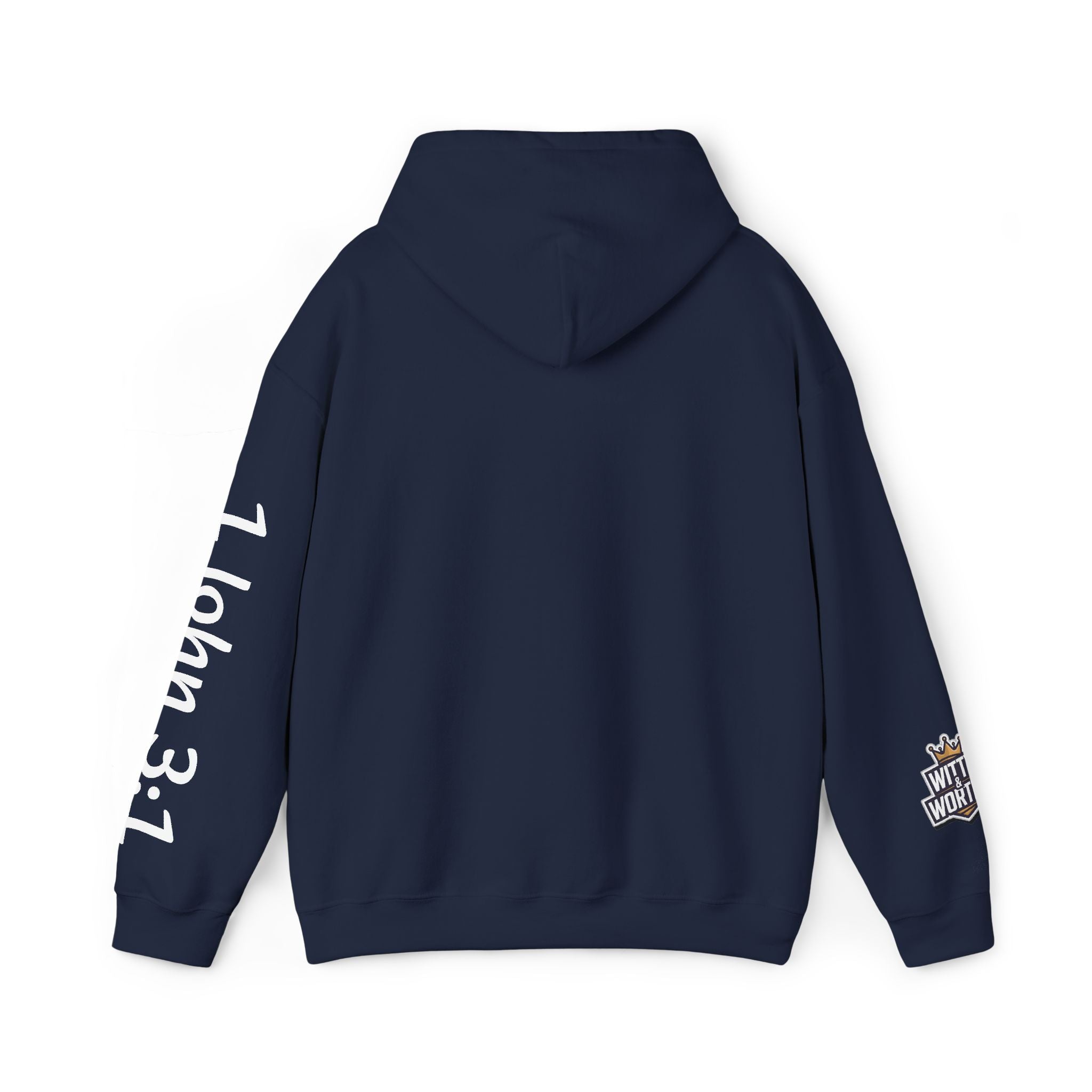 Child Script Hoodie — Cozy White Pullover with 'Child' Script Design