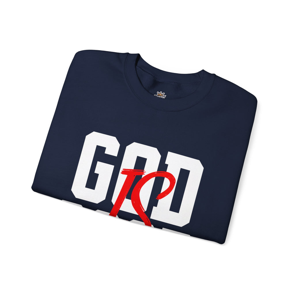 God Is Good Crewneck Sweatshirt — Faith-Based Christian Graphic Pullover