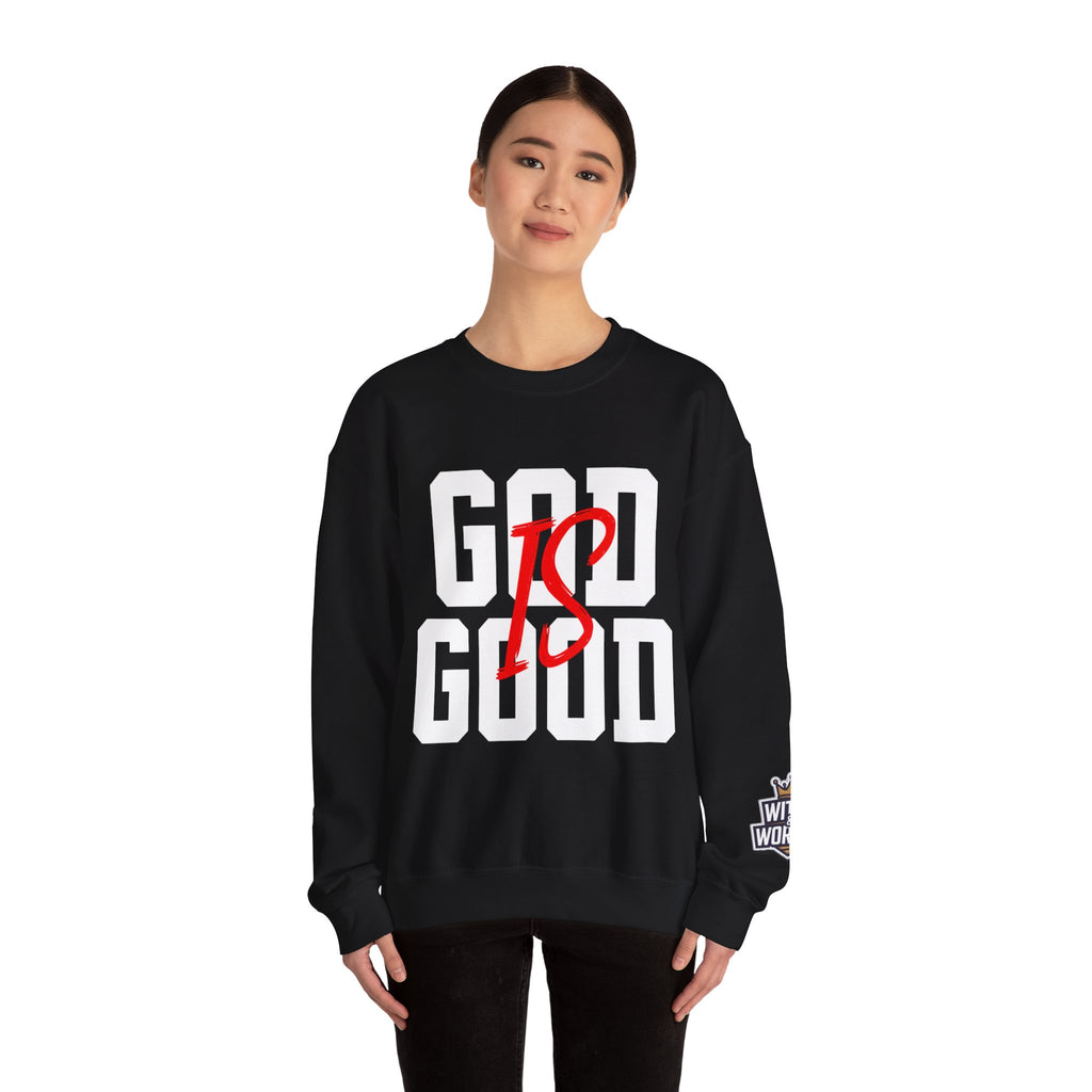 God Is Good Crewneck Sweatshirt — Faith-Based Christian Graphic Pullover