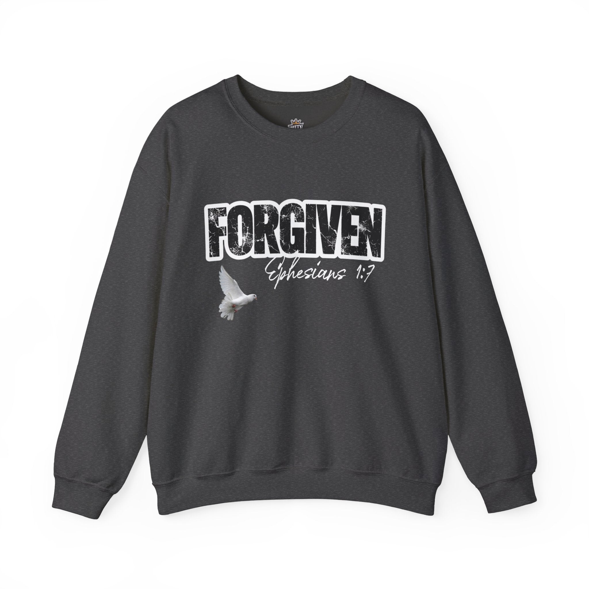 Forgiven Crewneck Sweatshirt – Ephesians 1:7 Christian Dove Pullover