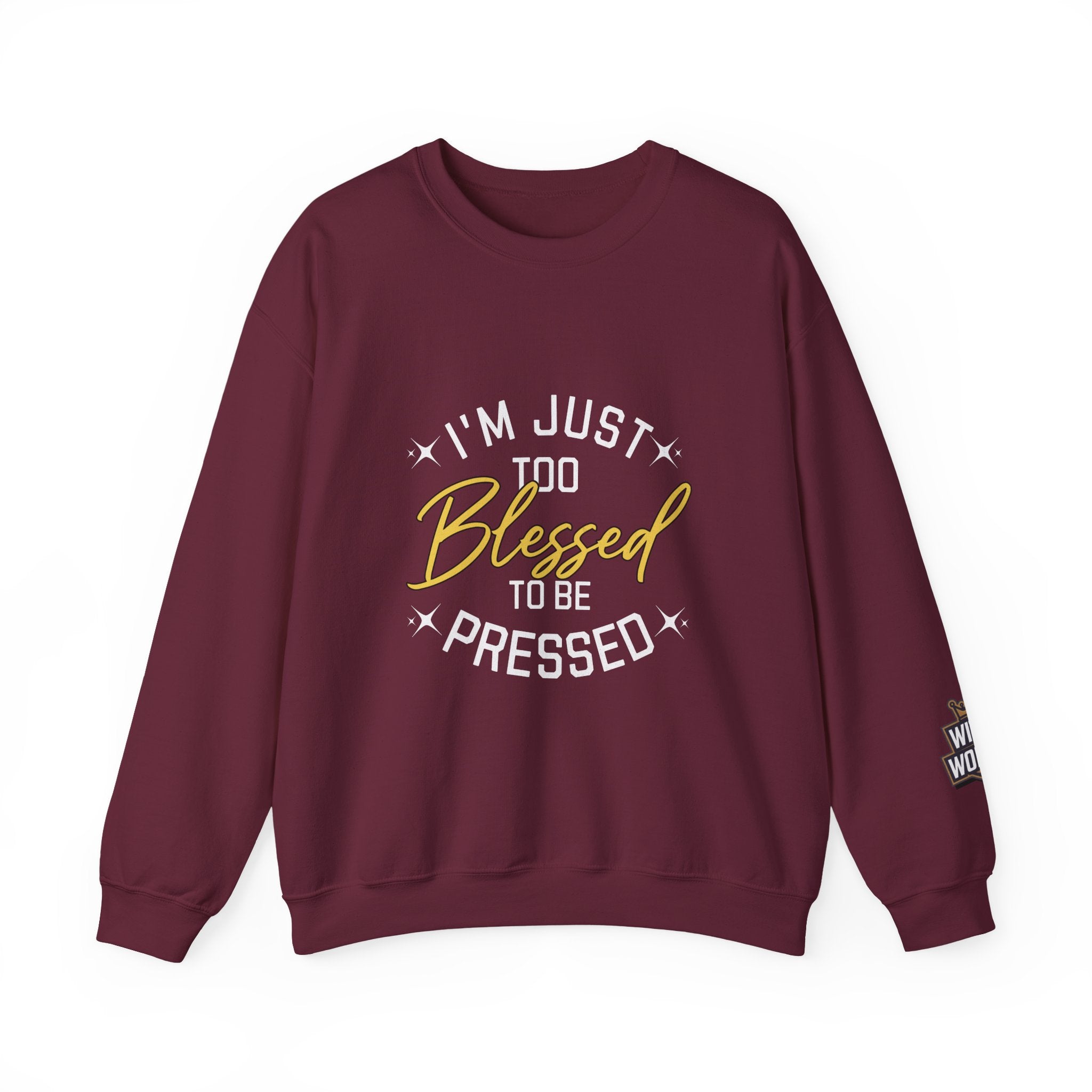 Blessed Crewneck Sweatshirt — Gold Script Cozy Pullover