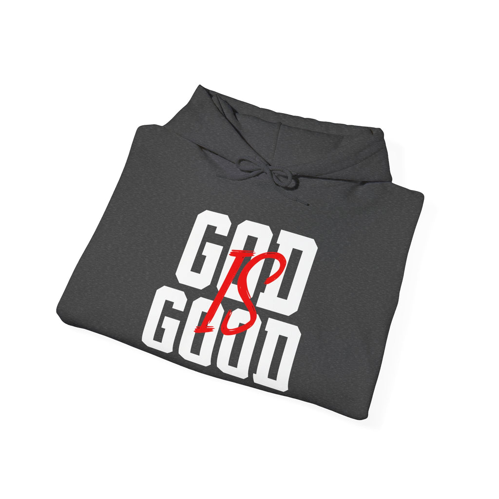 Hoodie — "God Is Good" Marble Script Pullover