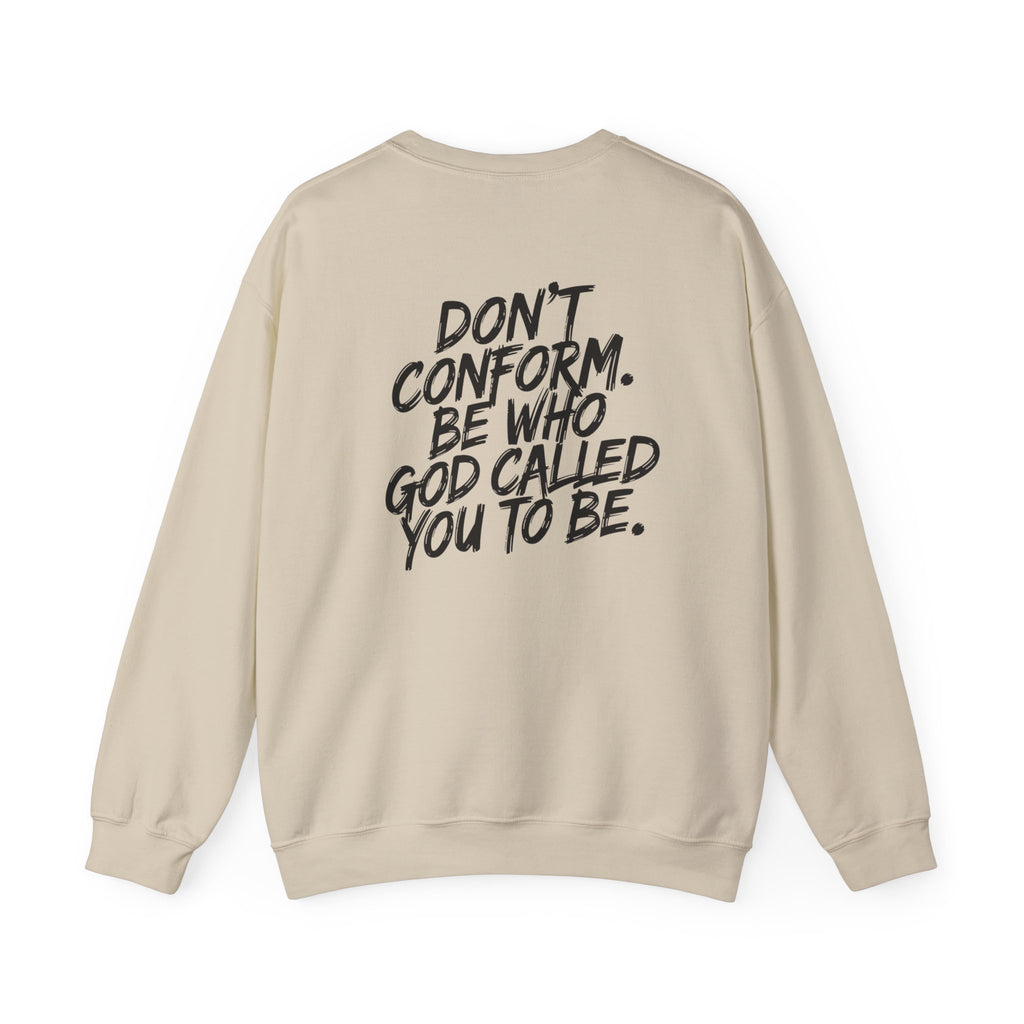 Witty & Worthy Crewneck Sweatshirt — Inspirational "Don't Conform" Christian Graphic Pullover