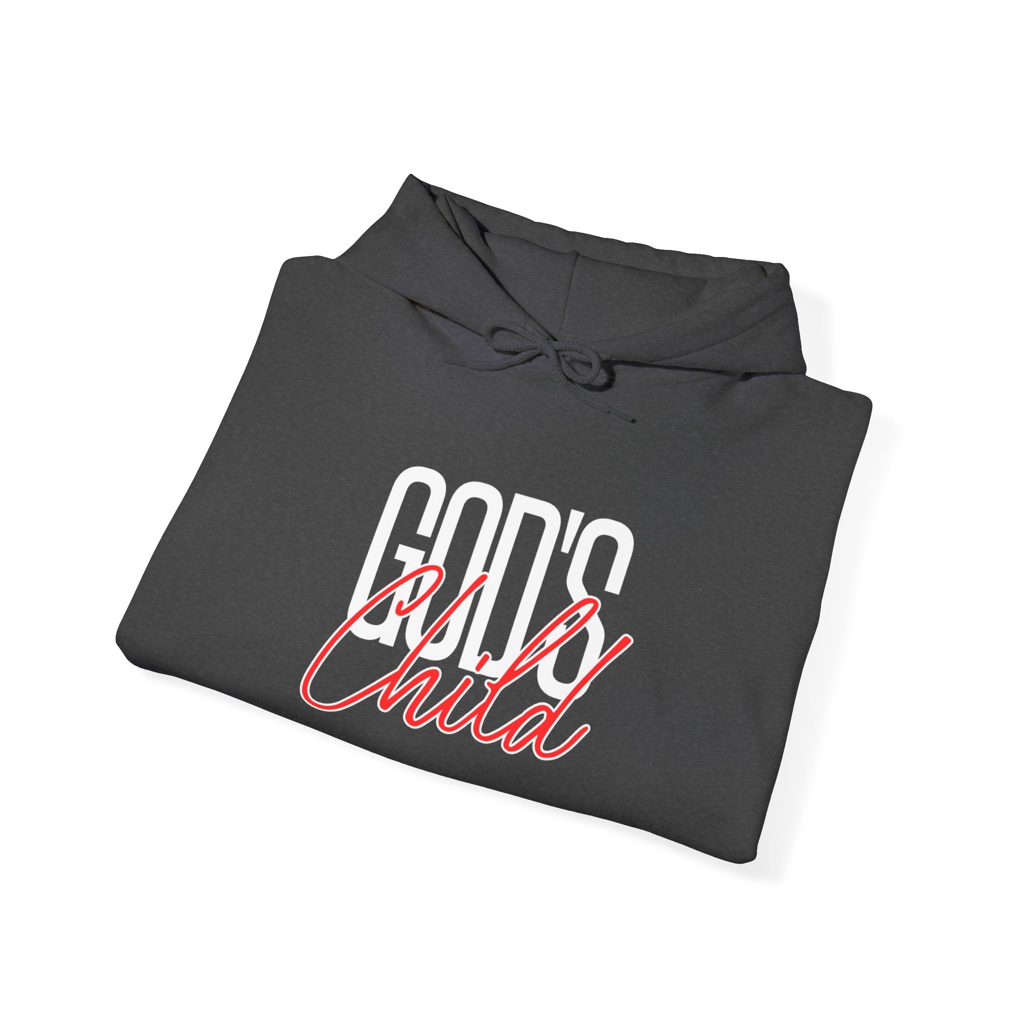 Child Script Hoodie — Cozy White Pullover with 'Child' Script Design