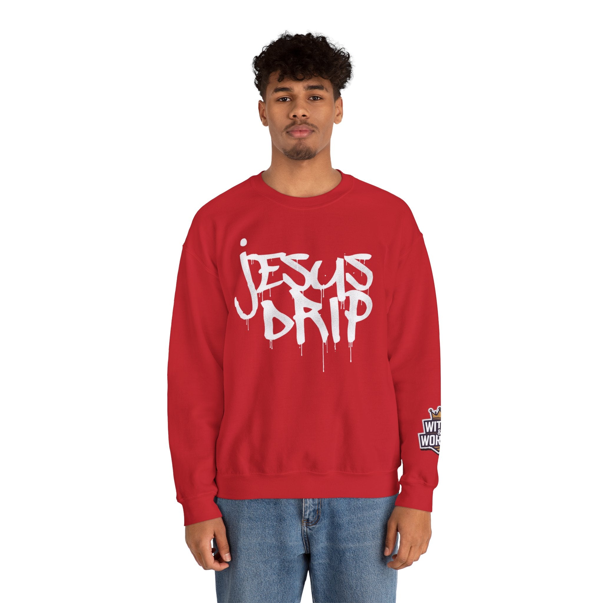 Jesus Drip Crewneck Sweatshirt — Streetwear Christian Graphic Pullover