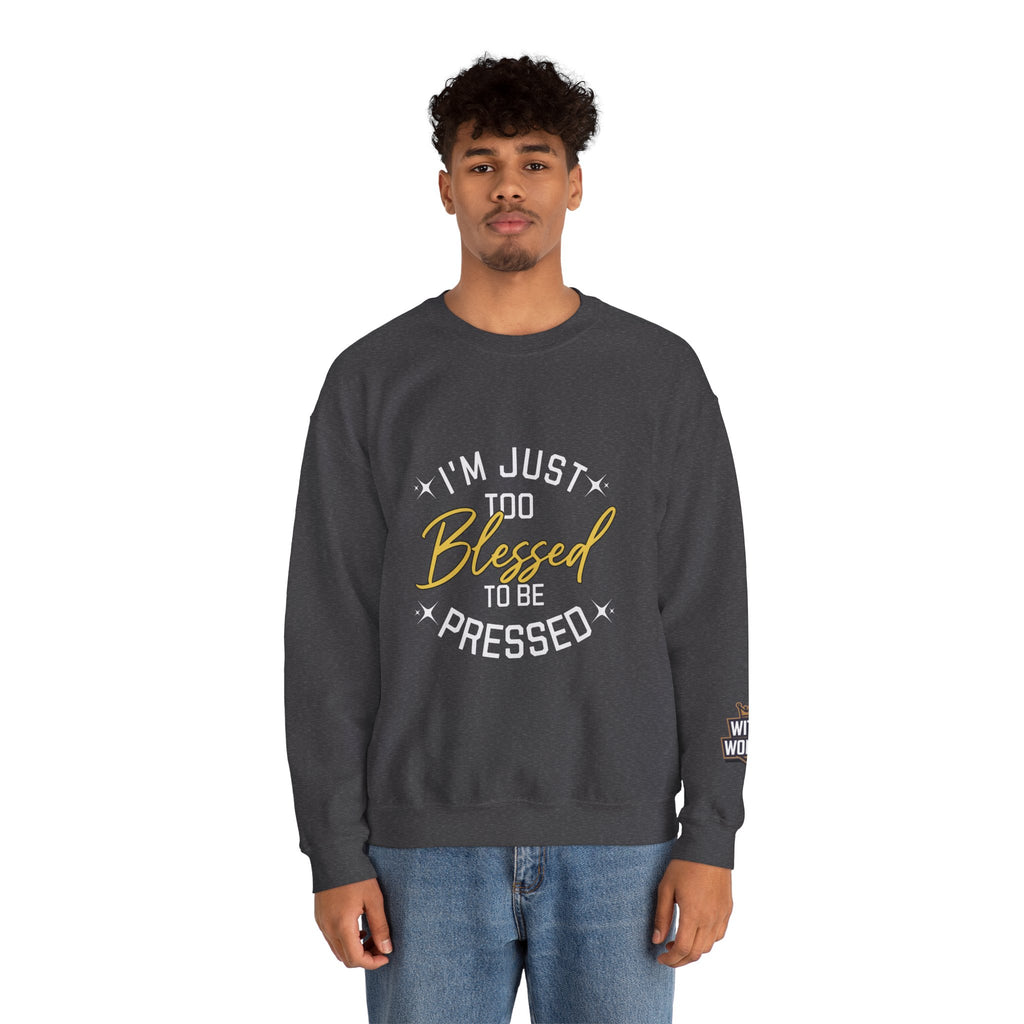 Blessed Crewneck Sweatshirt — Gold Script Cozy Pullover