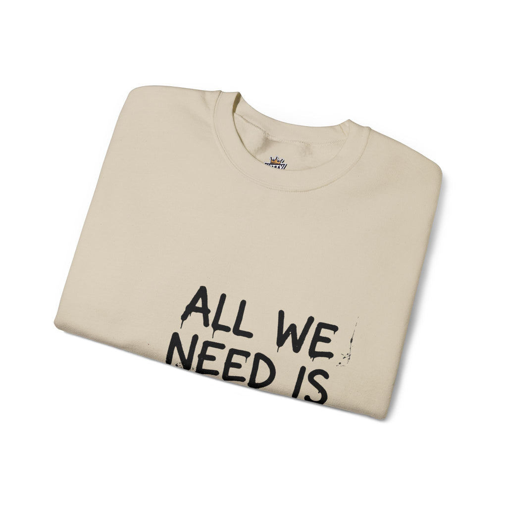 Crewneck Sweatshirt — "All We Need Is Jesus" Faith Graphic