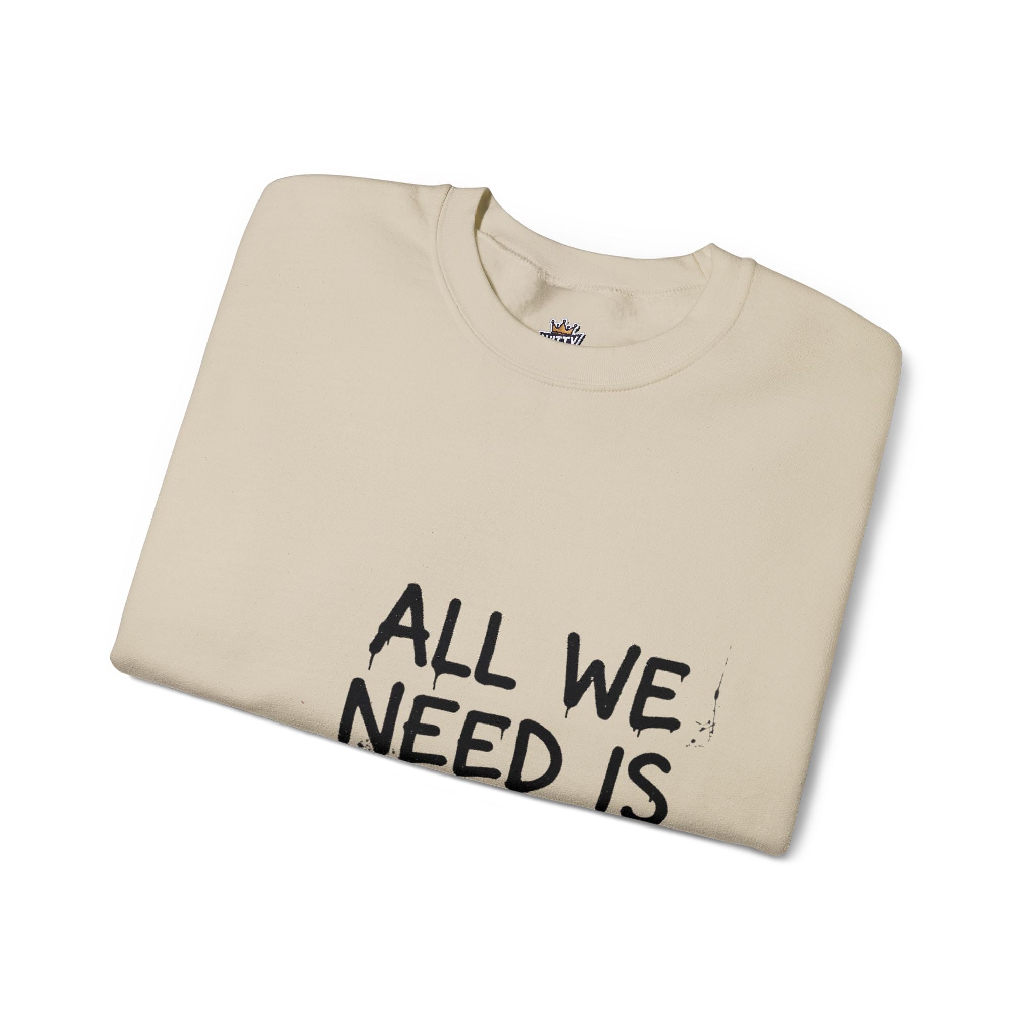 Crewneck Sweatshirt — "All We Need Is Jesus" Faith Graphic