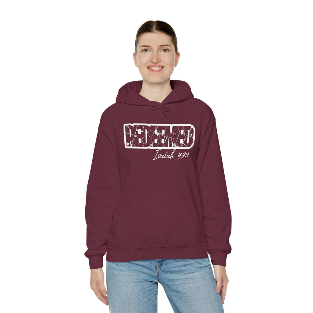 Redeemed Hoodie - Isaiah 43:1 Christian Faith Pullover