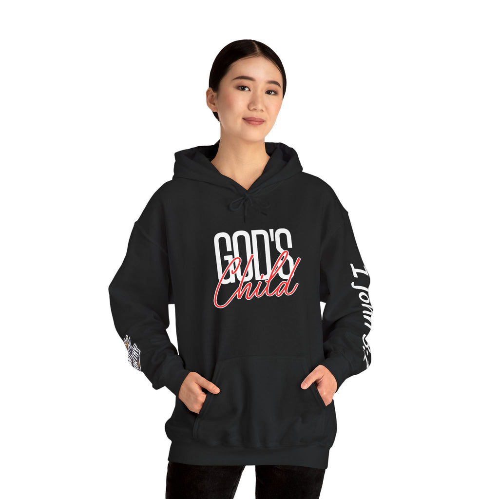 Child Script Hoodie — Cozy White Pullover with 'Child' Script Design