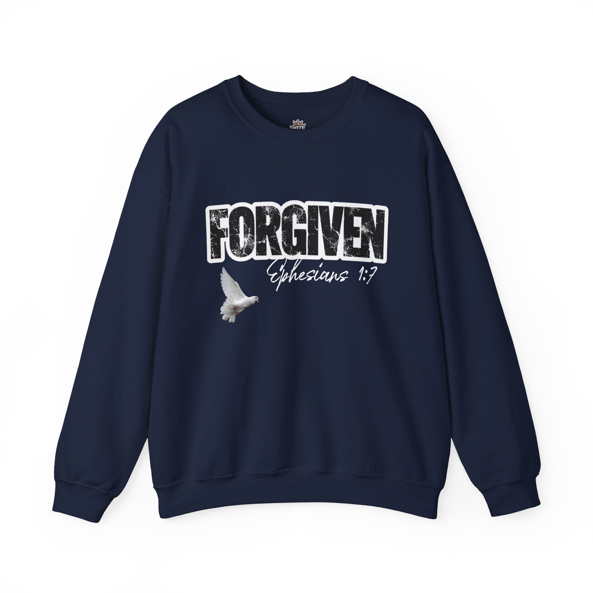 Forgiven Crewneck Sweatshirt – Ephesians 1:7 Christian Dove Pullover