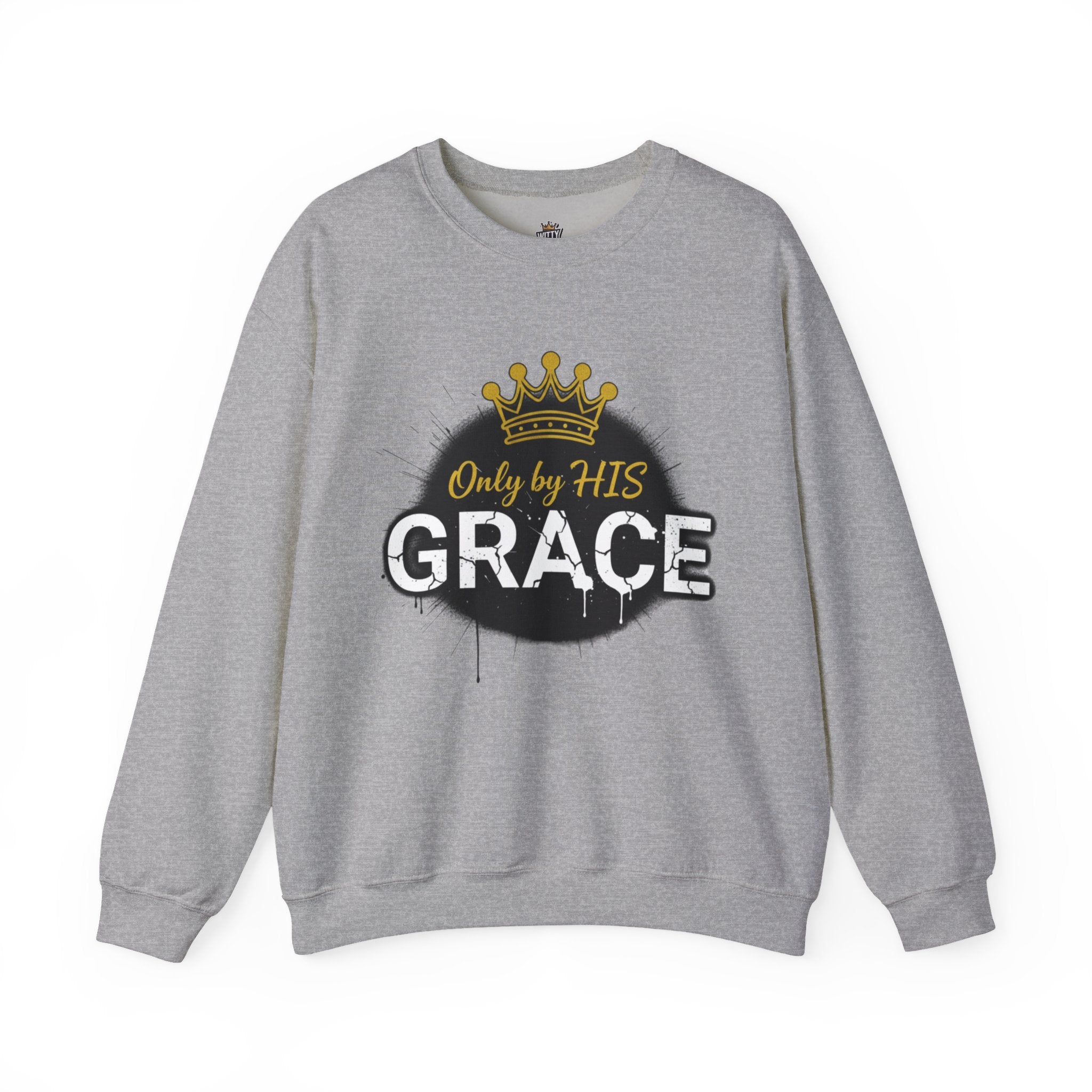 Grace Crown Sweatshirt — 'Only by His Grace' Christian Crewneck