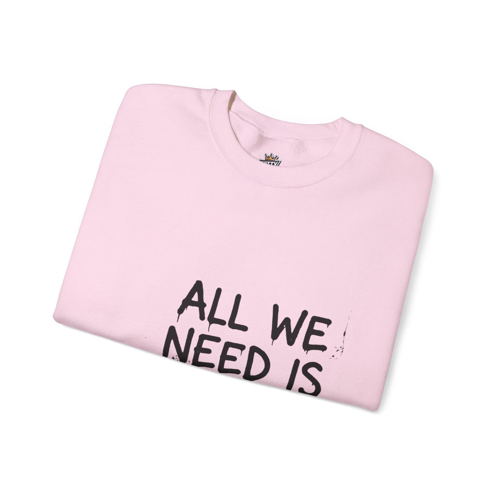 Crewneck Sweatshirt — "All We Need Is Jesus" Faith Graphic