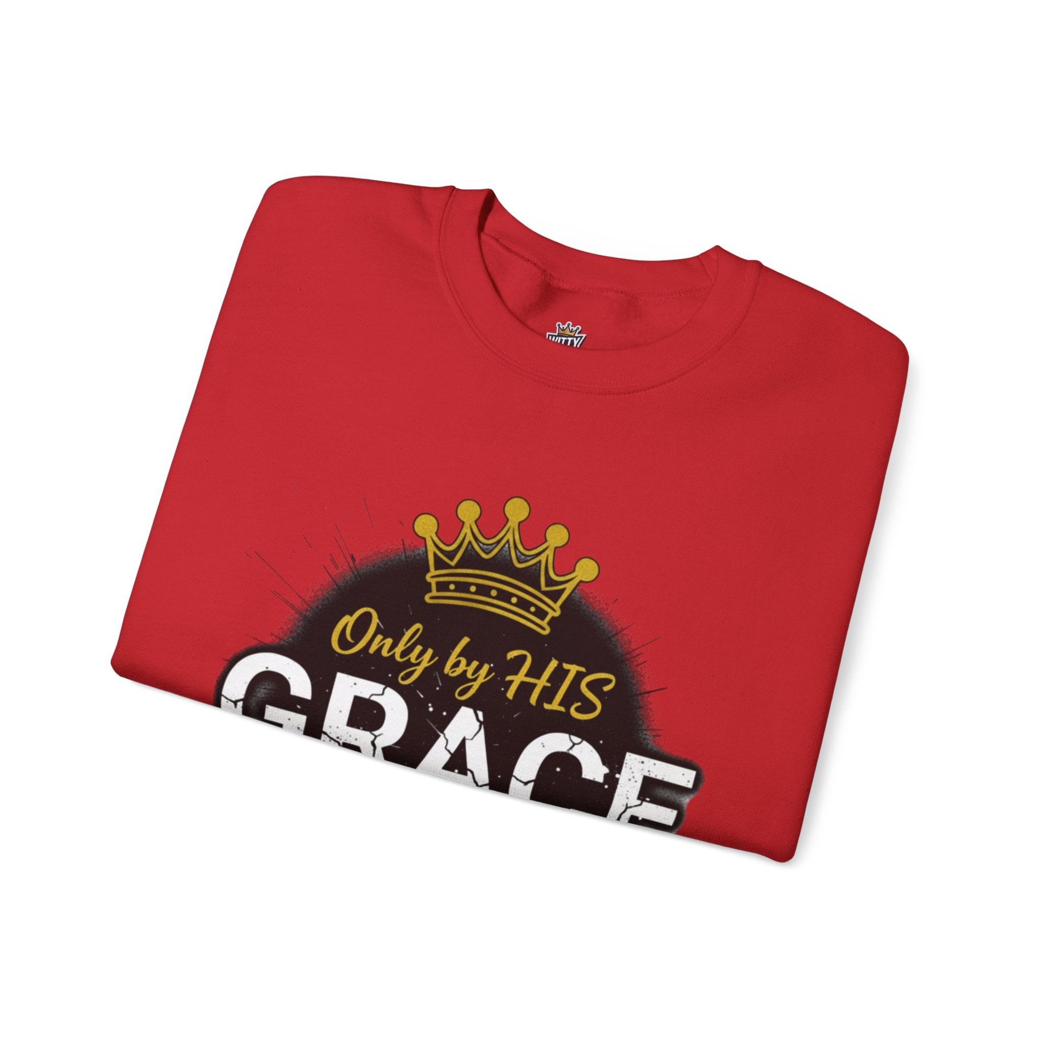 Grace Crown Sweatshirt — 'Only by His Grace' Christian Crewneck