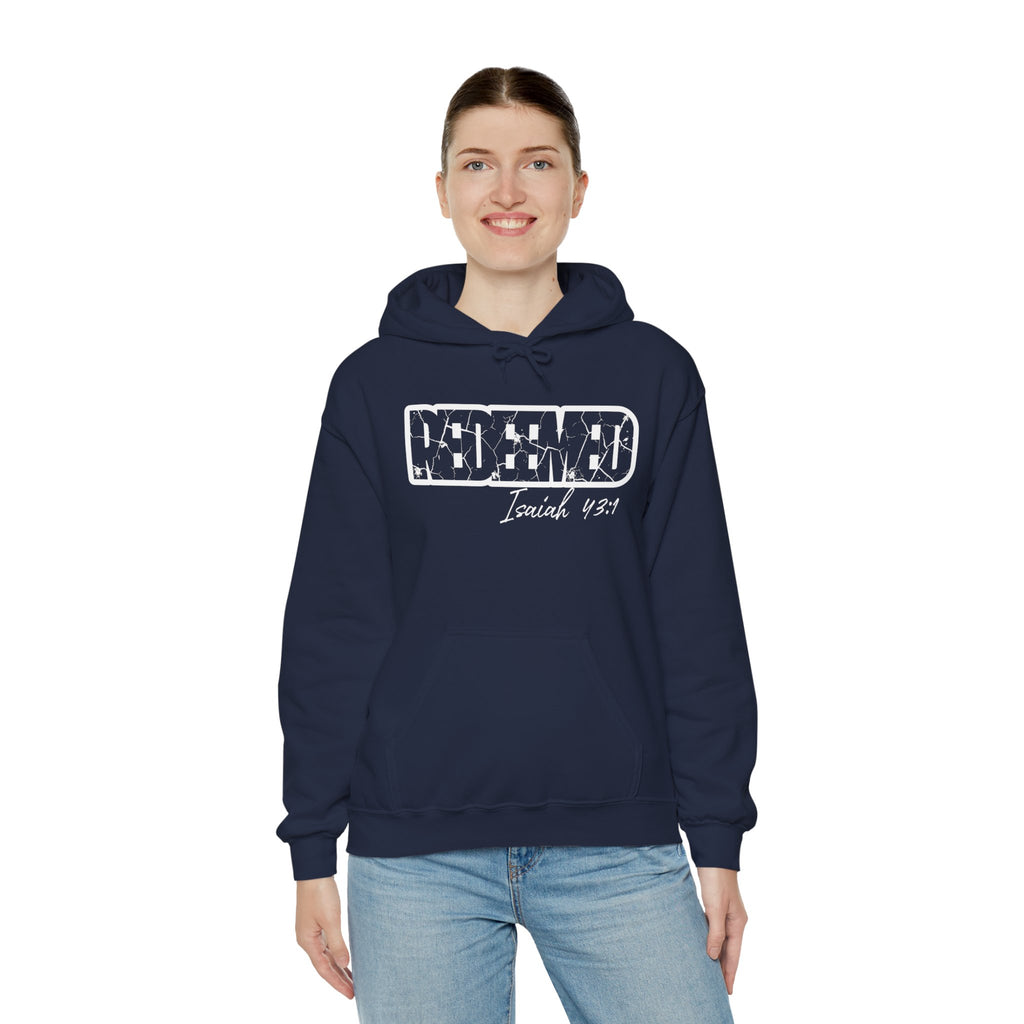 Redeemed Hoodie - Isaiah 43:1 Christian Faith Pullover