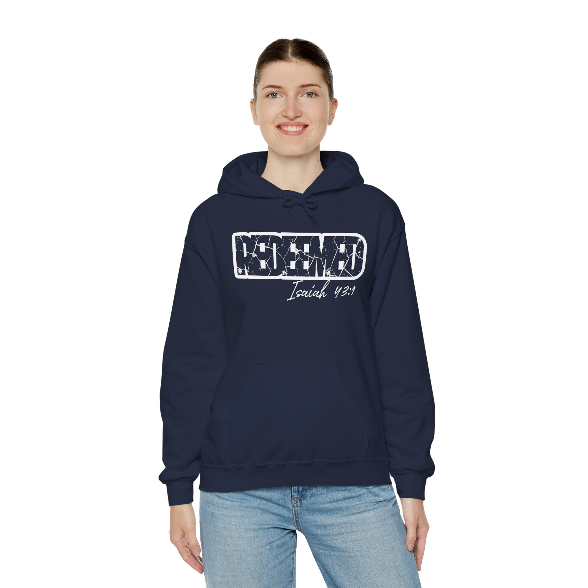 Redeemed Hoodie - Isaiah 43:1 Christian Faith Pullover
