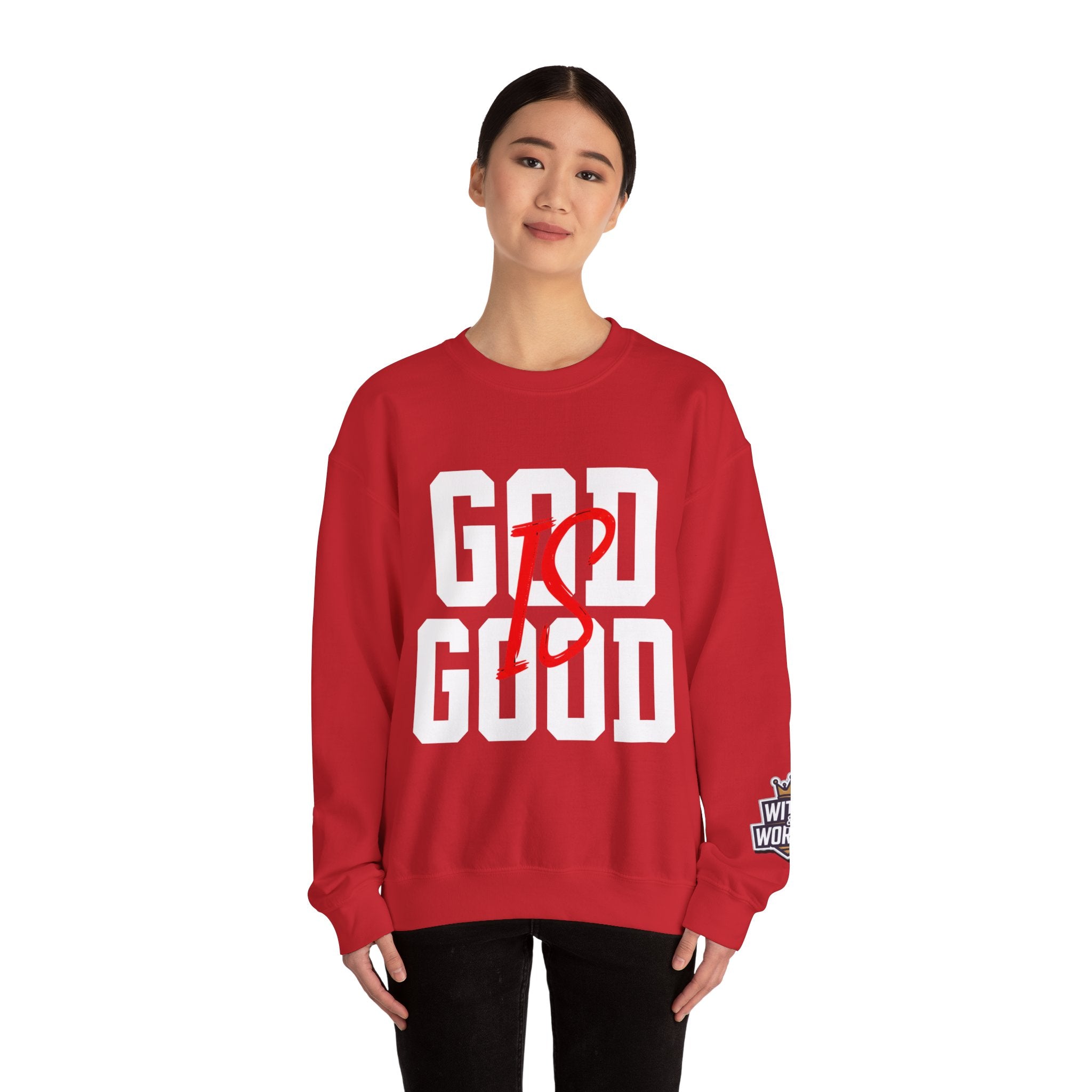 God Is Good Crewneck Sweatshirt — Faith-Based Christian Graphic Pullover