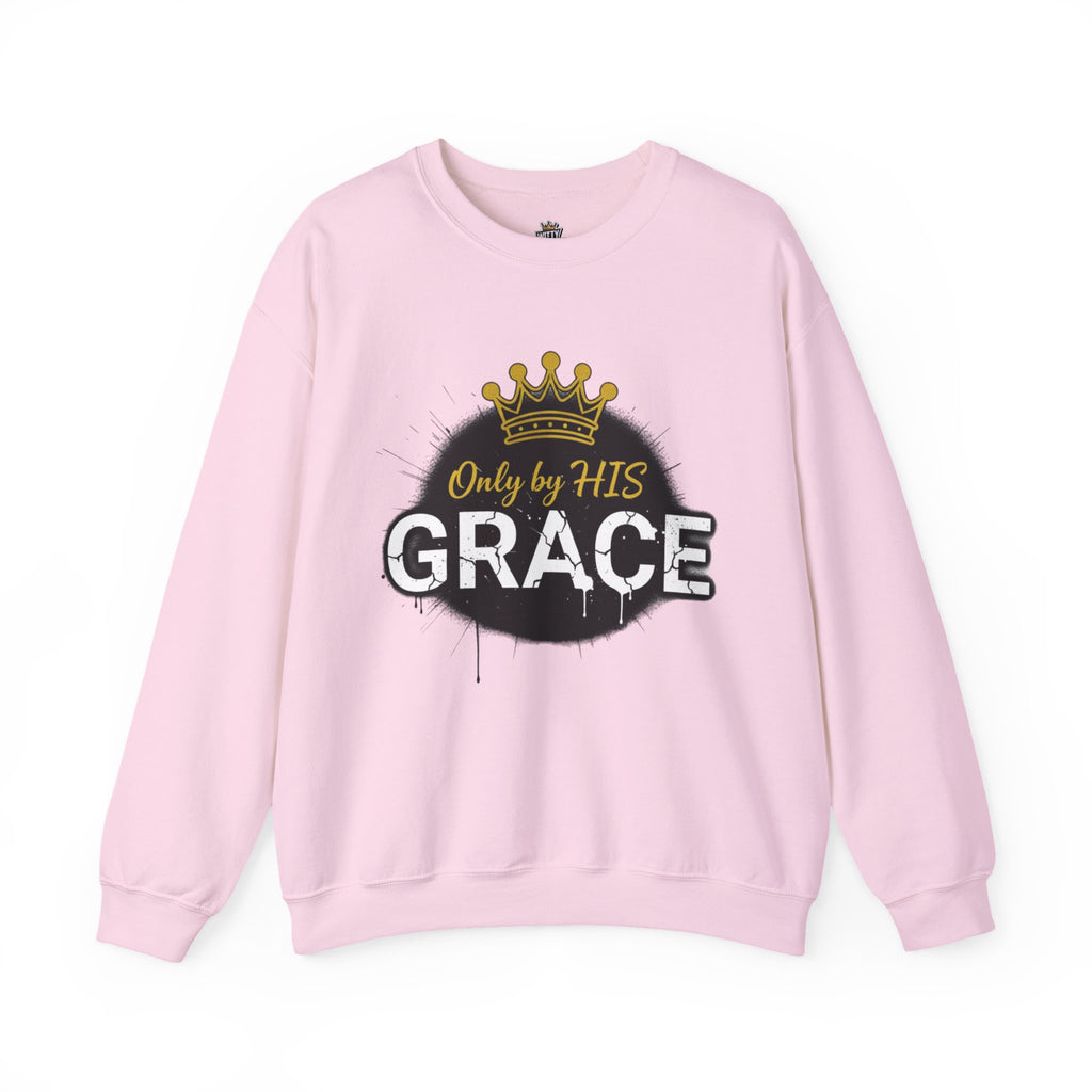 Grace Crown Sweatshirt — 'Only by His Grace' Christian Crewneck