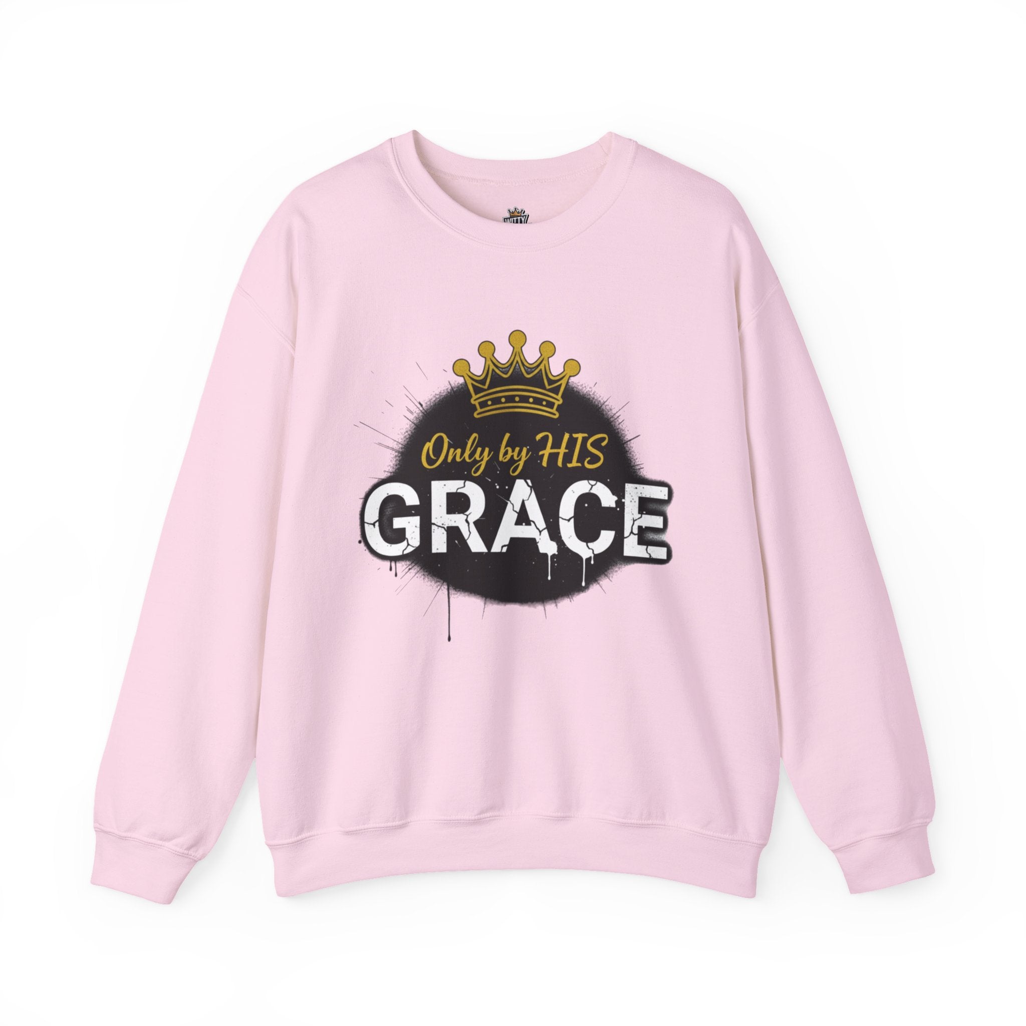 Grace Crown Sweatshirt — 'Only by His Grace' Christian Crewneck