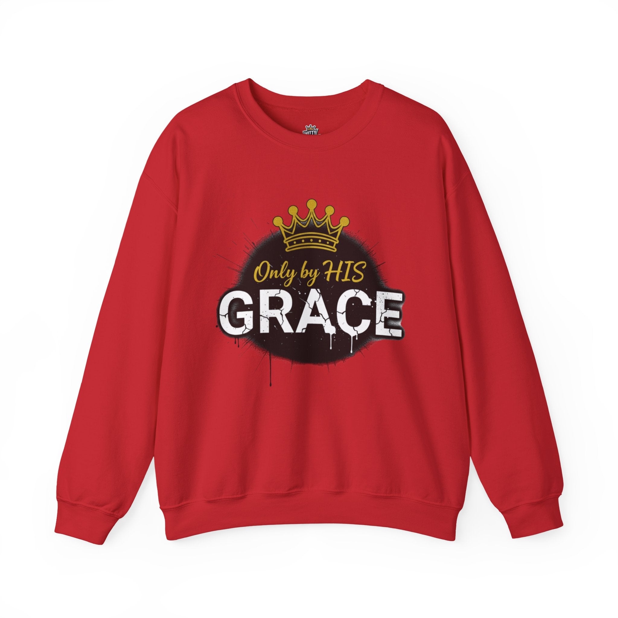 Grace Crown Sweatshirt — 'Only by His Grace' Christian Crewneck