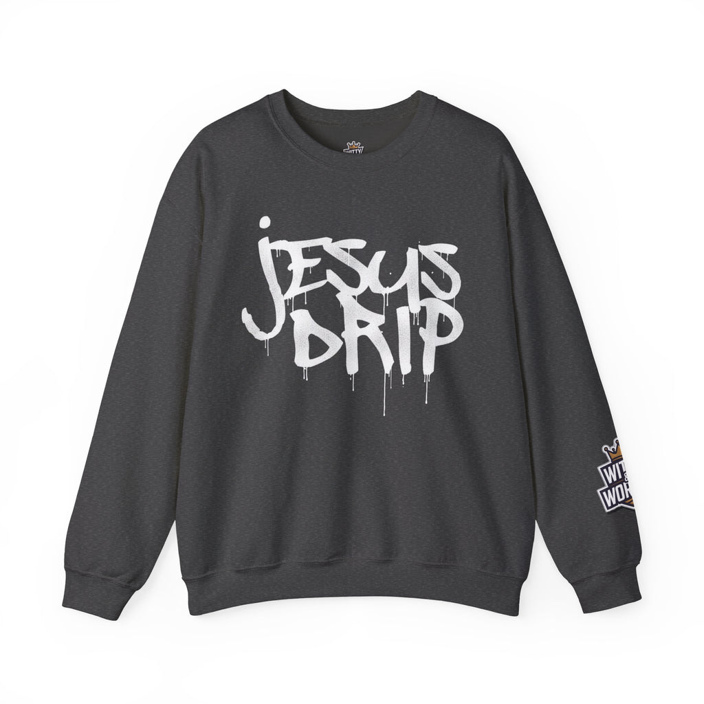 Jesus Drip Crewneck Sweatshirt — Streetwear Christian Graphic Pullover