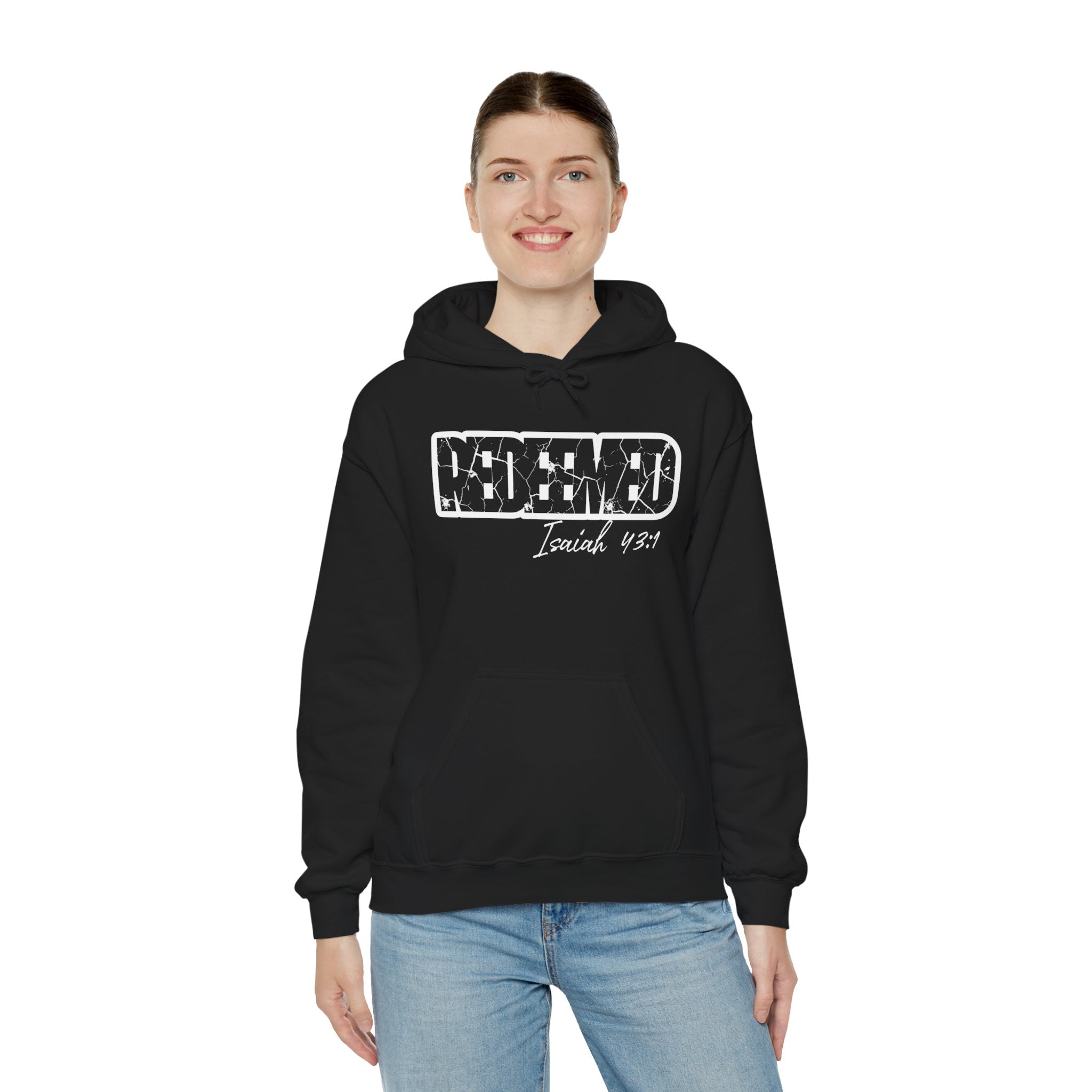 Redeemed Hoodie - Isaiah 43:1 Christian Faith Pullover