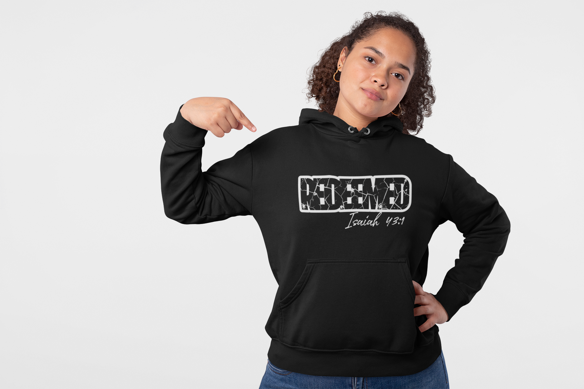 Redeemed Hoodie - Isaiah 43:1 Christian Faith Pullover