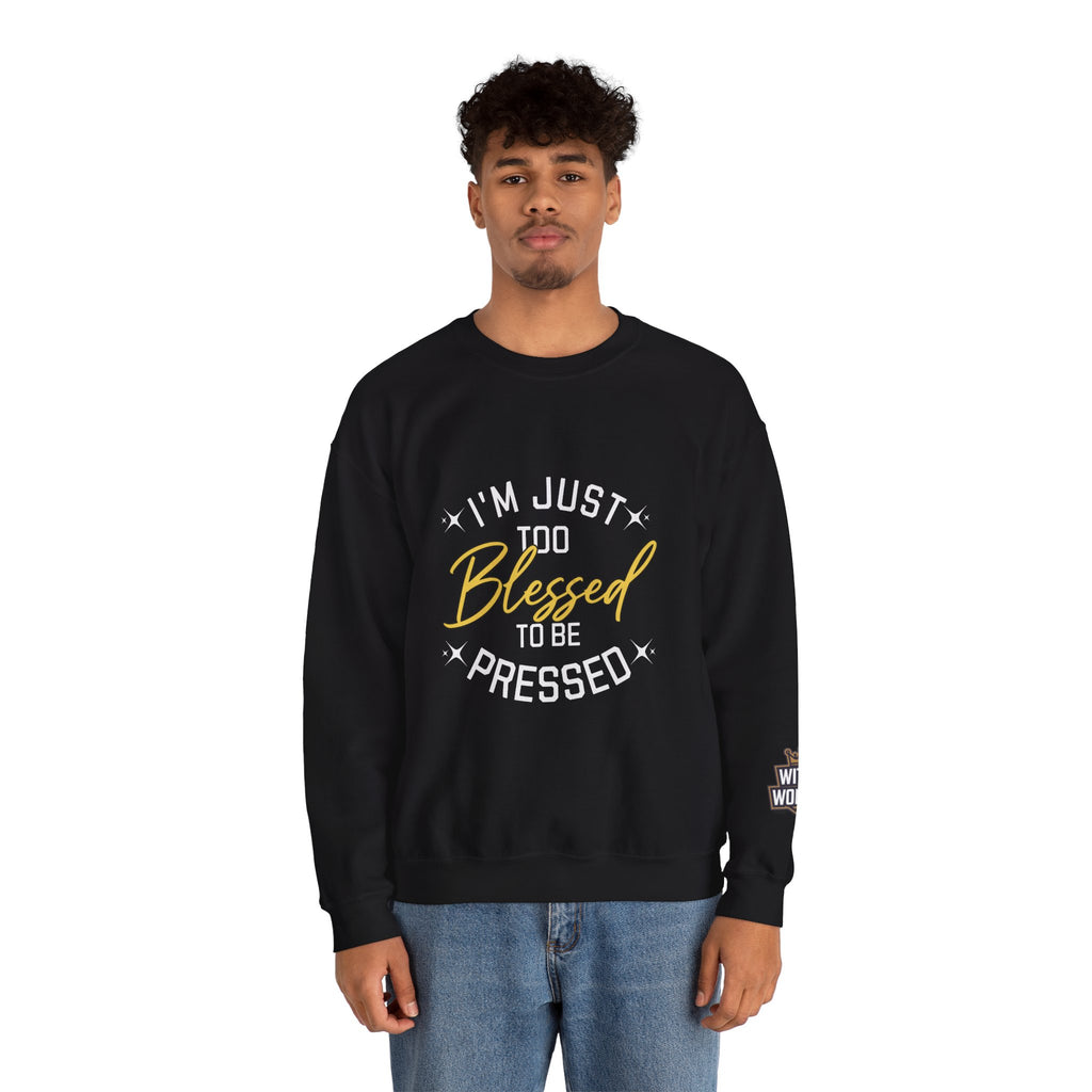 Blessed Crewneck Sweatshirt — Gold Script Cozy Pullover