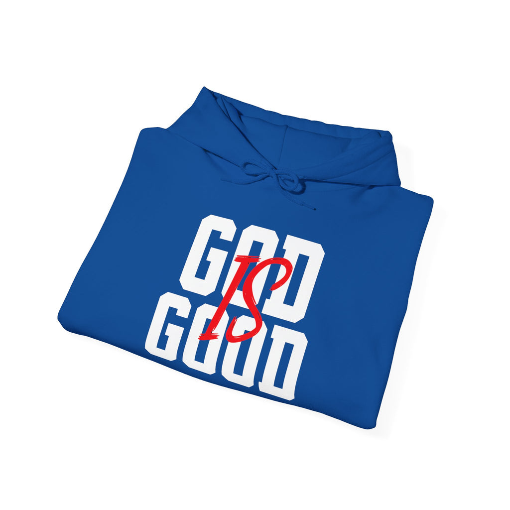 Hoodie — "God Is Good" Marble Script Pullover