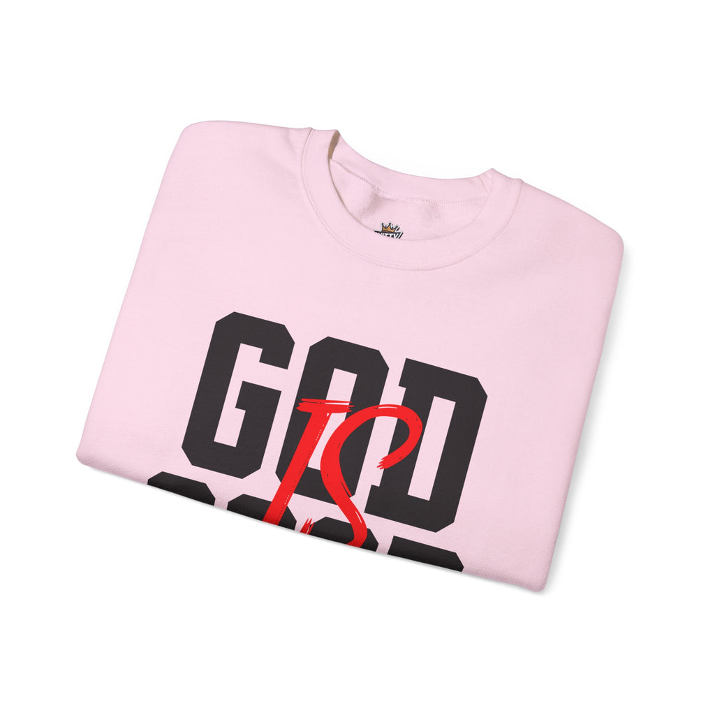 God Is Good Crewneck Sweatshirt — Faith-Based Christian Graphic Pullover