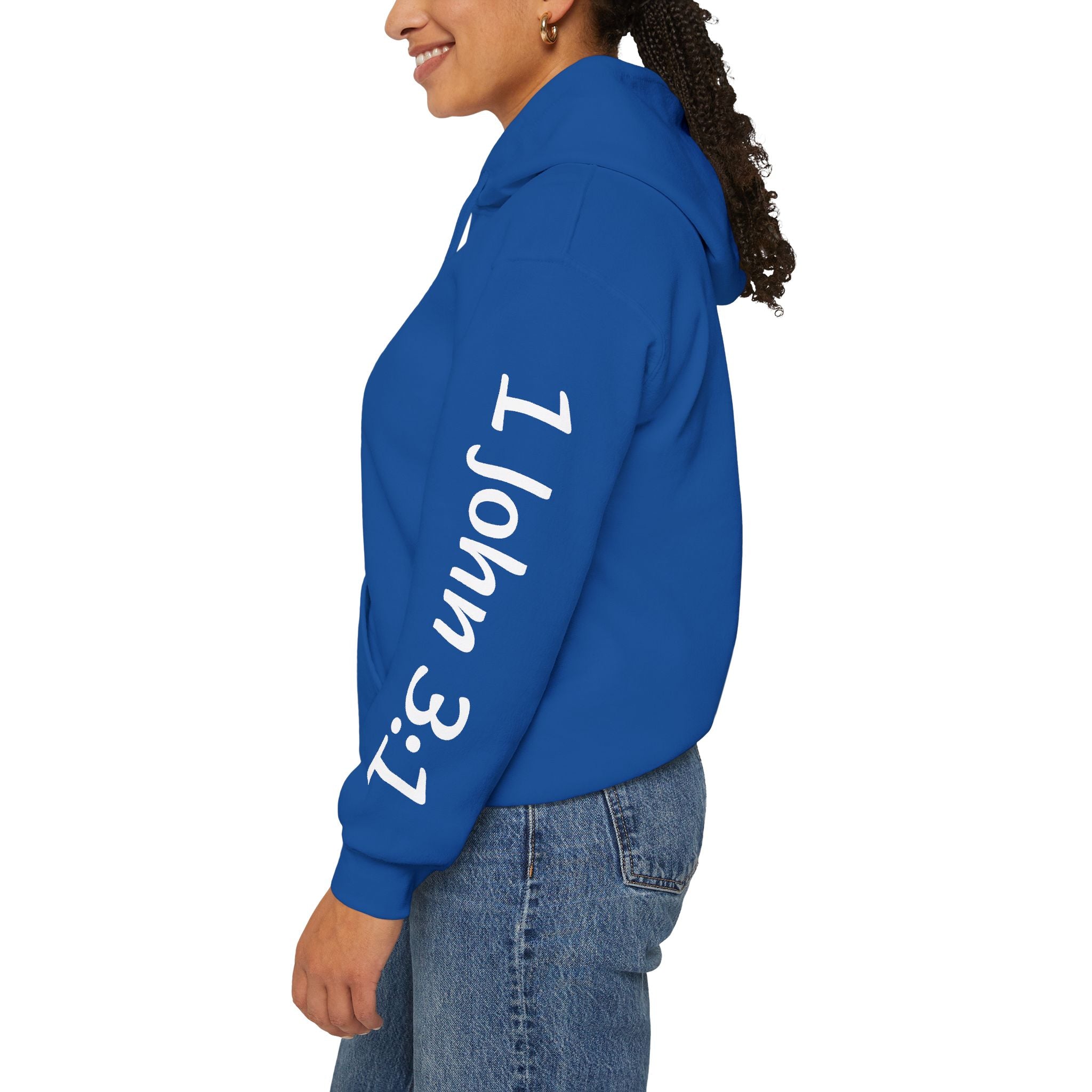 Child Script Hoodie — Cozy White Pullover with 'Child' Script Design