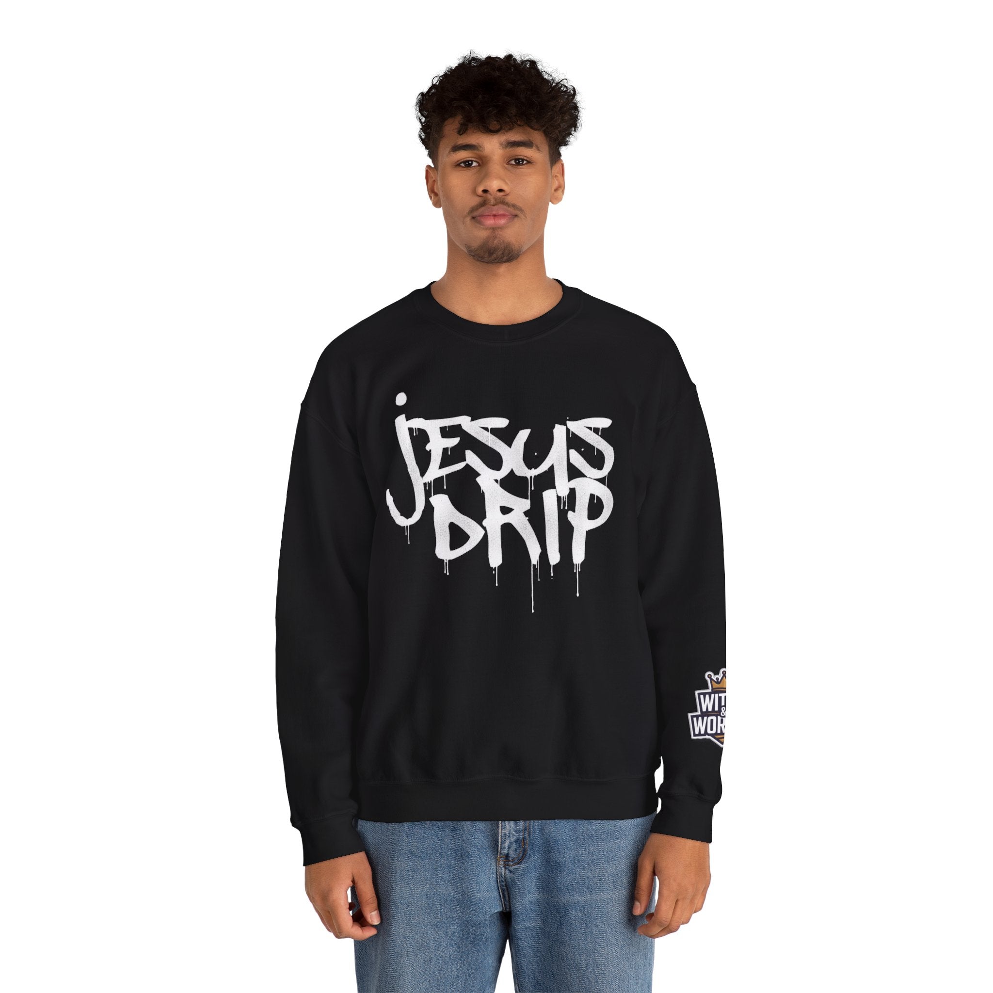 Jesus Drip Crewneck Sweatshirt — Streetwear Christian Graphic Pullover