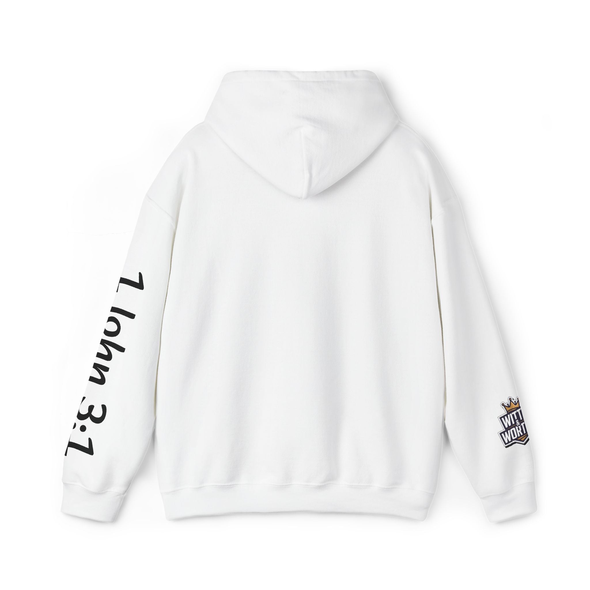 Child Script Hoodie — Cozy White Pullover with 'Child' Script Design