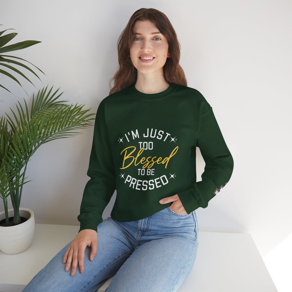 Blessed Crewneck Sweatshirt — Gold Script Cozy Pullover